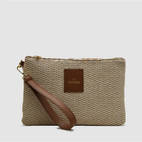 ANNA - Pochette in Rafia & Pelle Liscia - MIDMAIND™ | BRAND