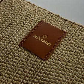 ANNA - Pochette in Rafia & Pelle Liscia - MIDMAIND™ | BRAND