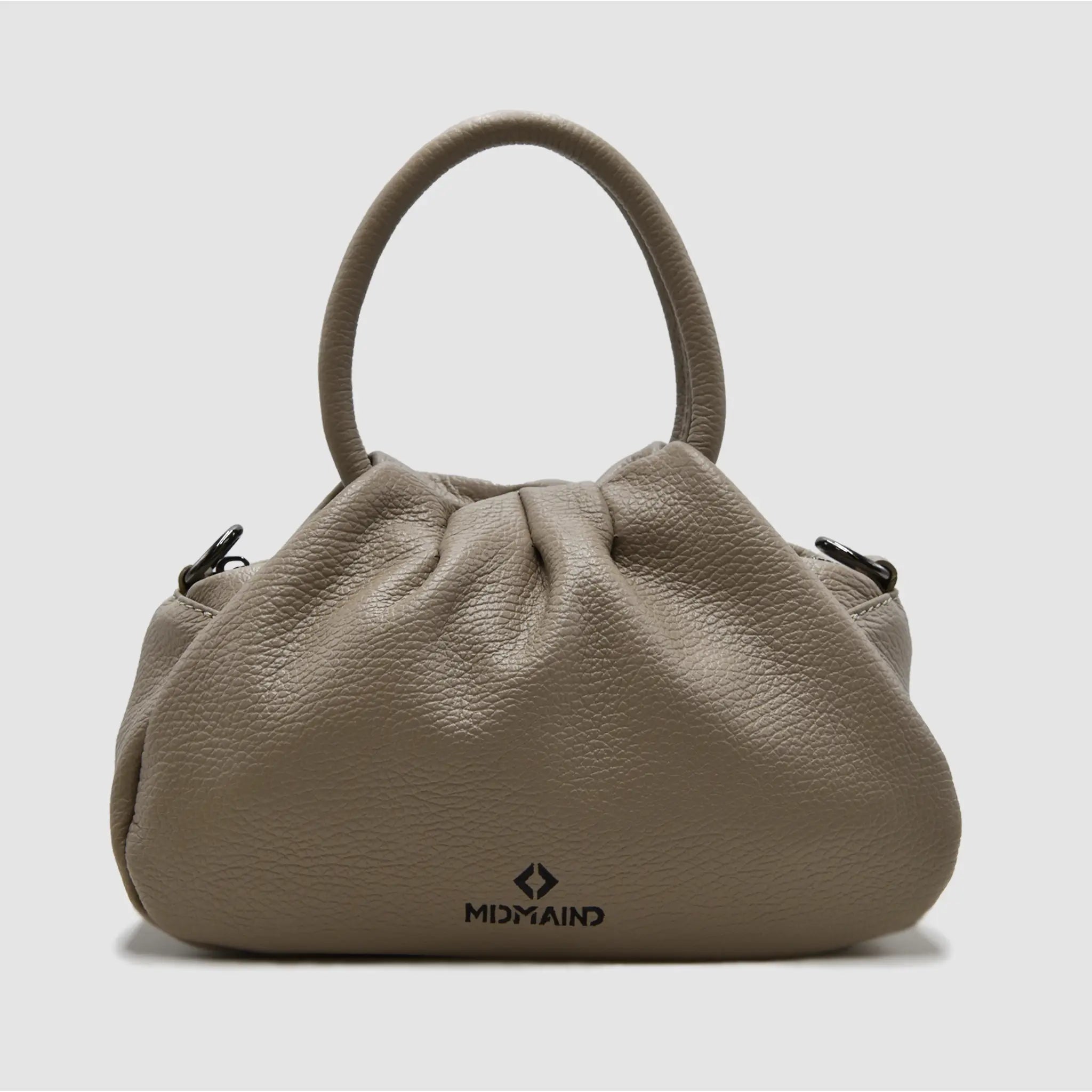 PETITE L - Borsa a mano in pelle martellata - TAUPE - MIDMAIND™ | BRAND