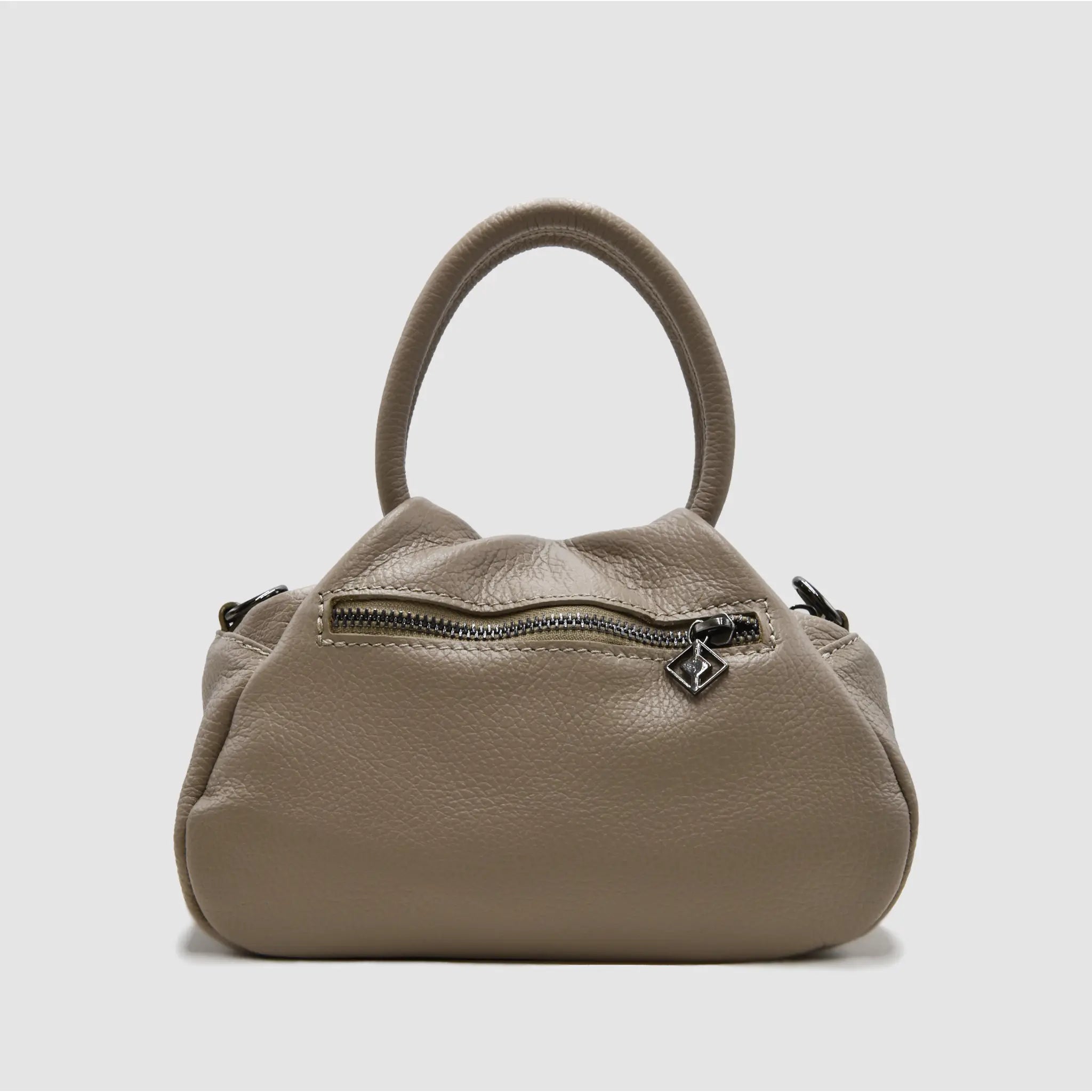PETITE M - Borsa a mano in pelle martellata - TAUPE - MIDMAIND™ | BRAND