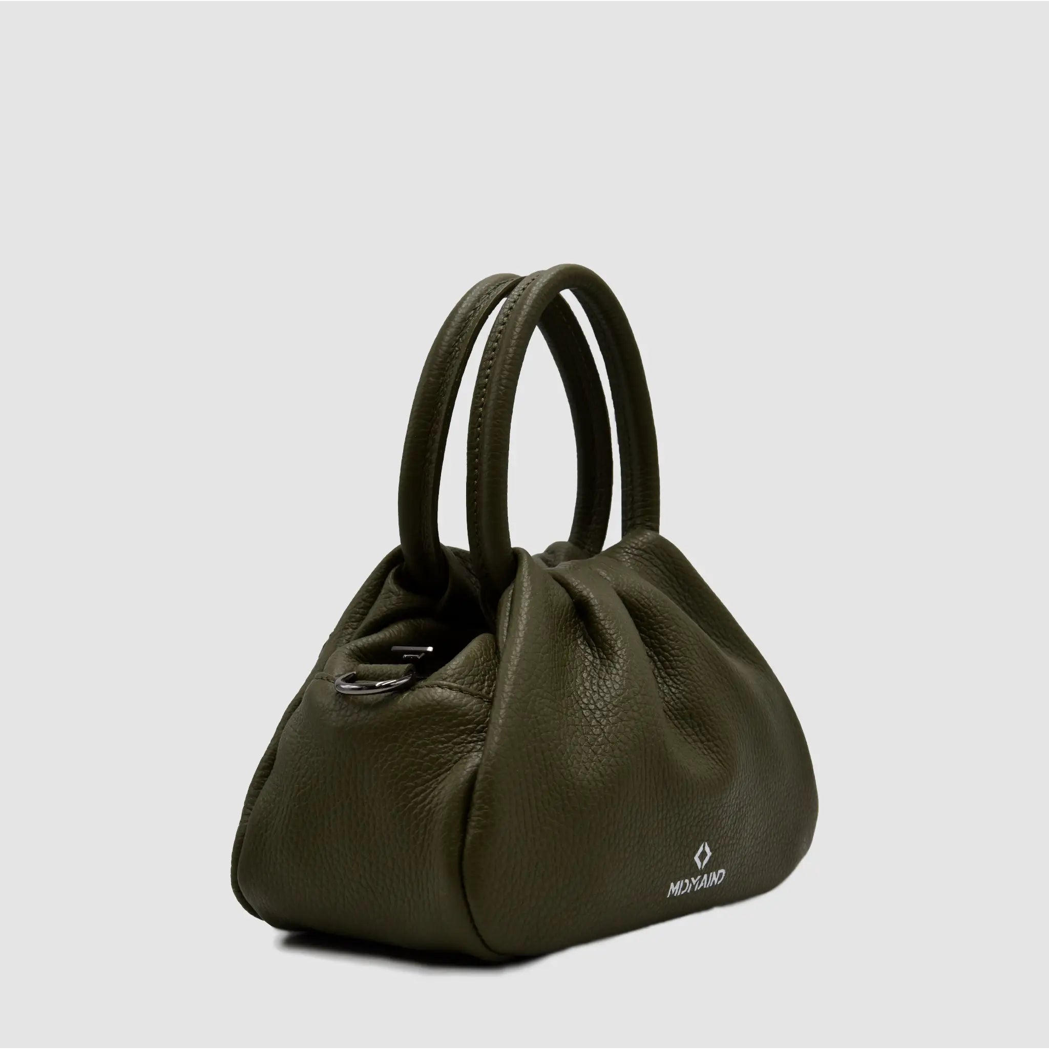 PETITE S - Borsa a mano in pelle martellata - VERDE MILITARE - MIDMAIND™ | BRAND
