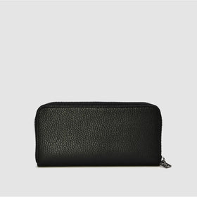 CASH - Portafoglio zip around in pelle - Metal Logo - NERO - MIDMAIND™ | BRAND