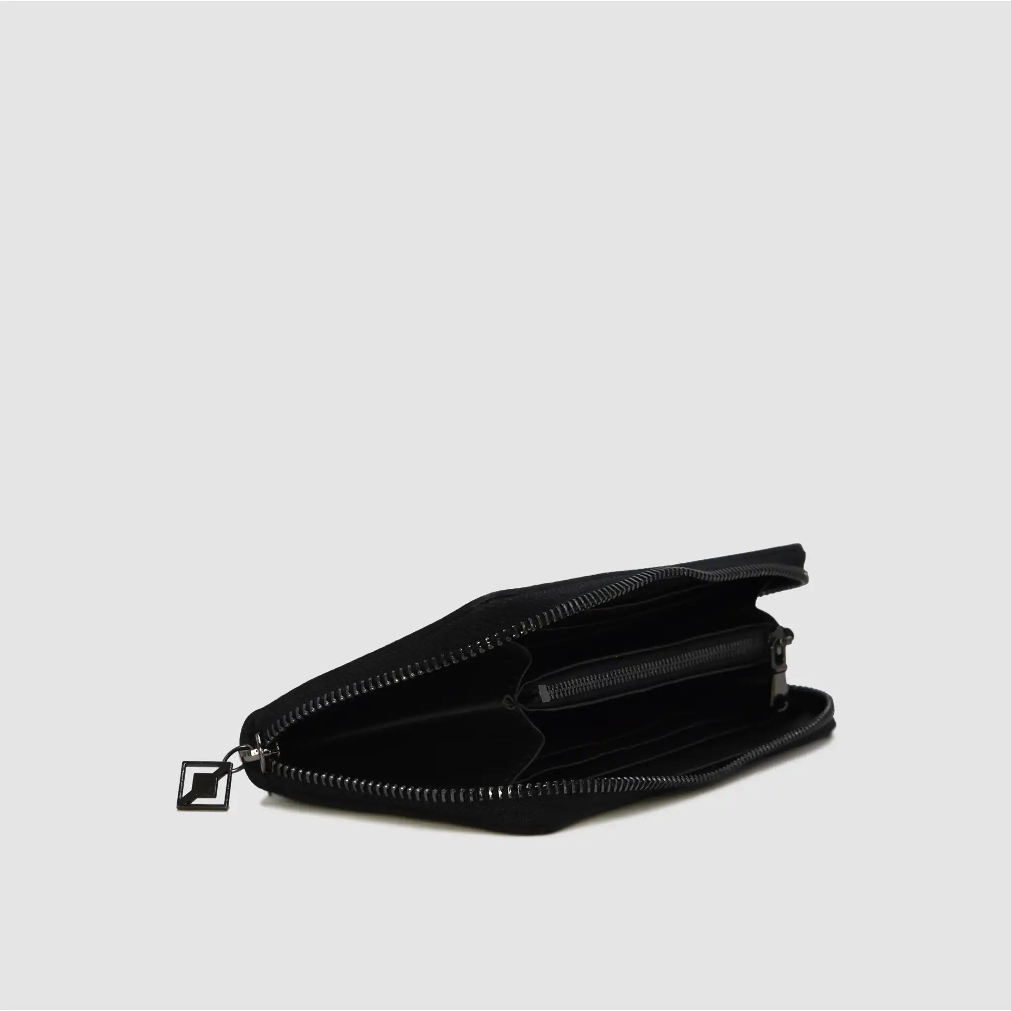 CASH - Portafoglio zip around in pelle - Metal Logo - NERO - MIDMAIND™ | BRAND