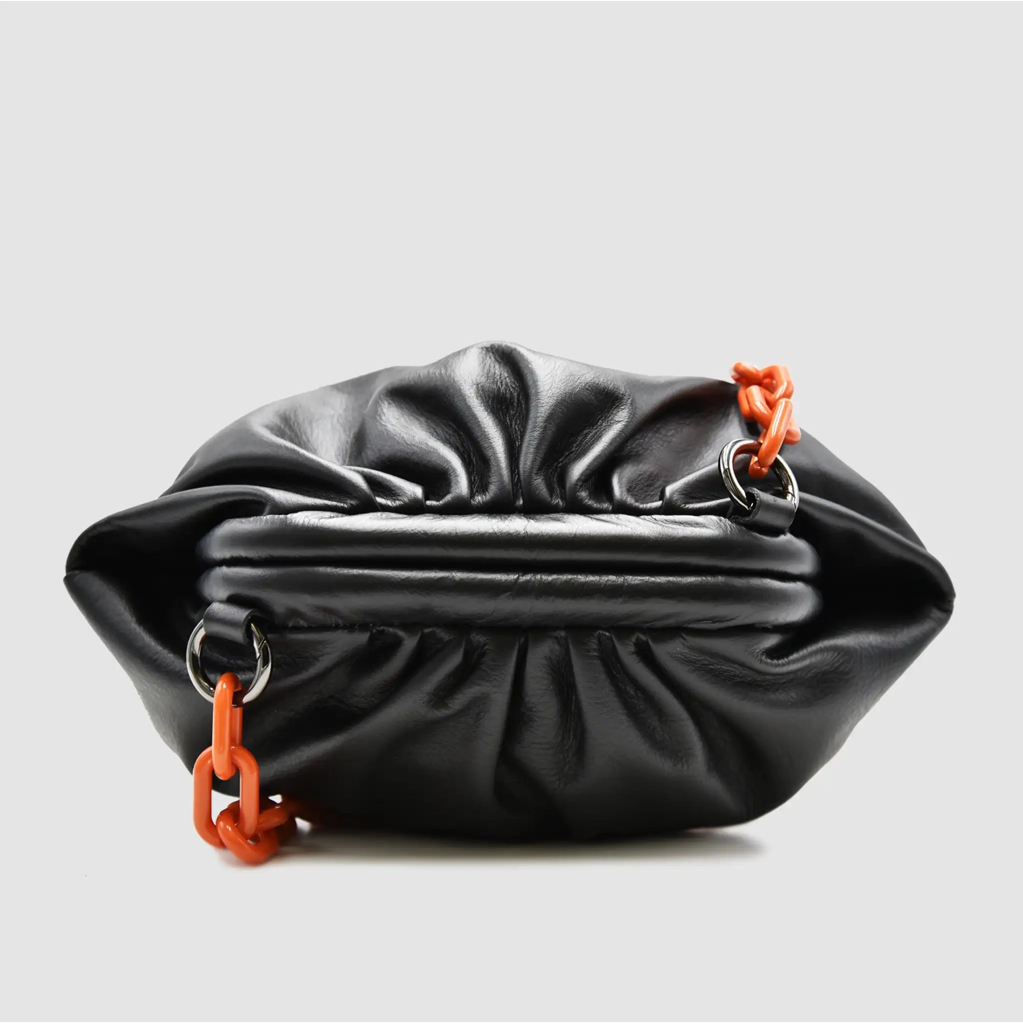 GEMMA - Pounch in pelle - Metal Logo con catena arancione - MIDMAIND™ | BRAND