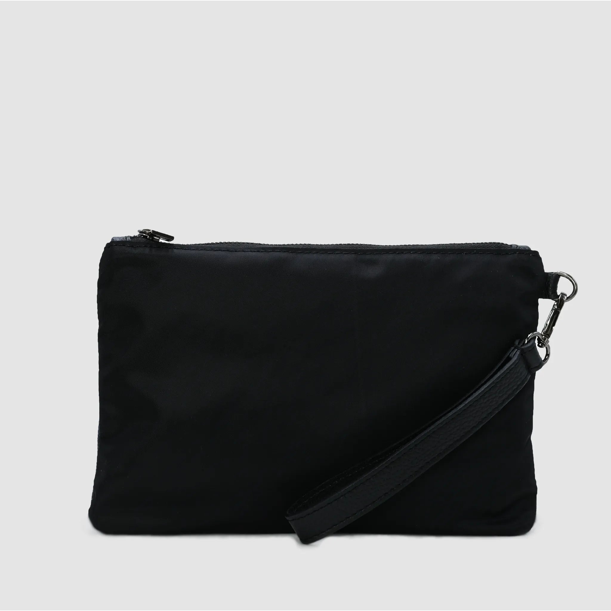 ANNA NYLON - Pochette in pelle & nylon NERO - Limited Edition - MIDMAIND™ | BRAND