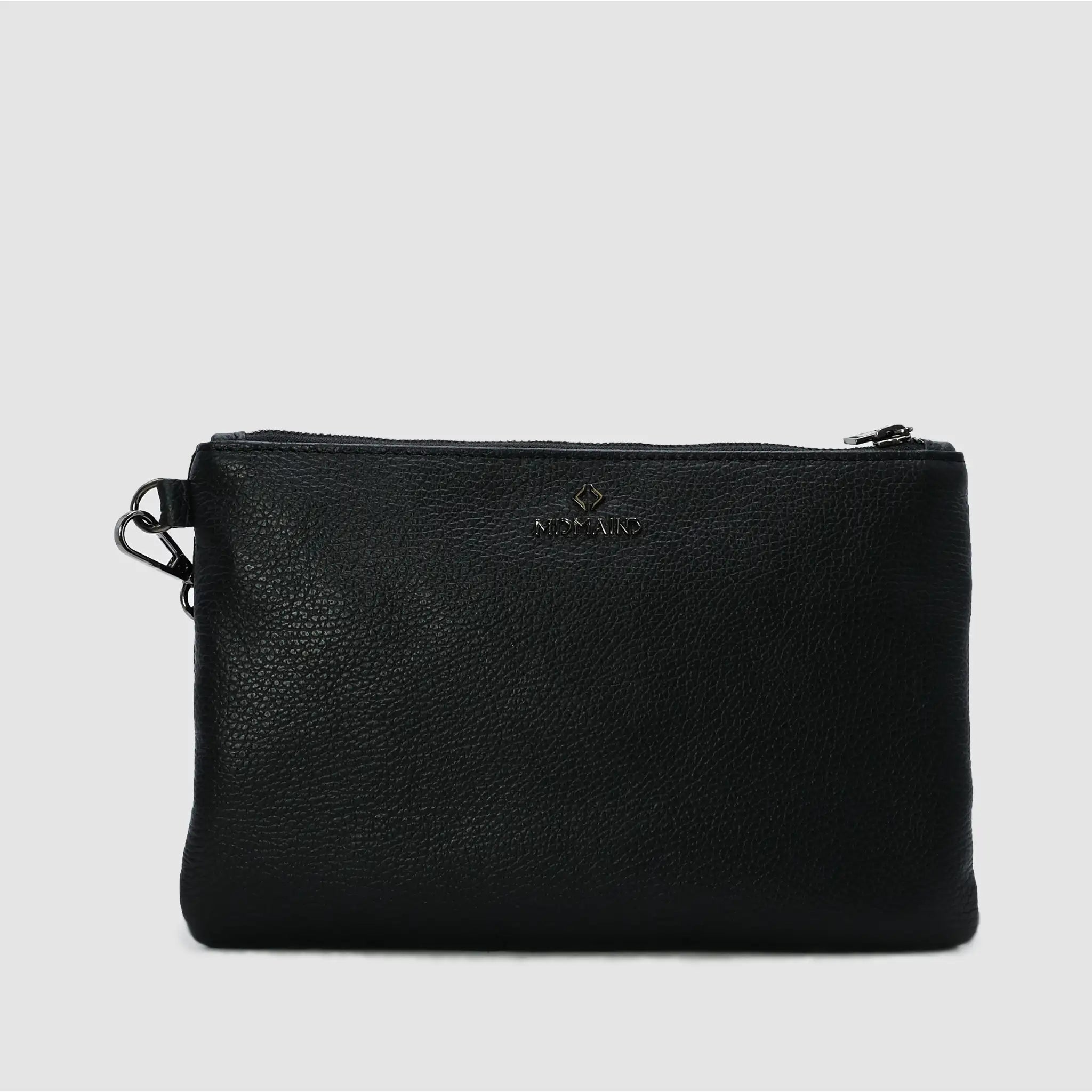 ANNA NYLON - Pochette in pelle & nylon NERO - Limited Edition - MIDMAIND™ | BRAND