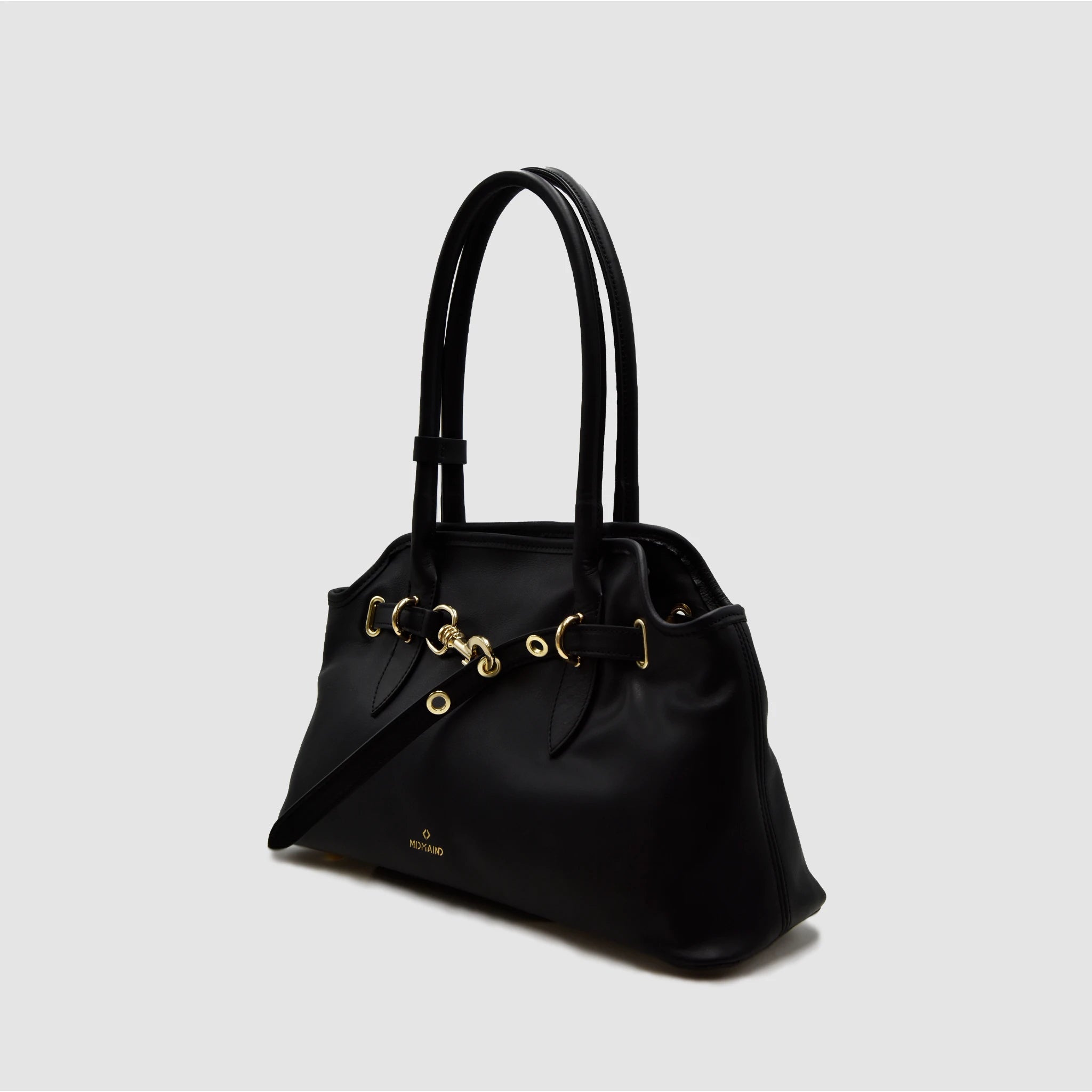 BOLD - Borsa a spalla in Pelle Sauvage - Nero - MIDMAIND™ | BRAND