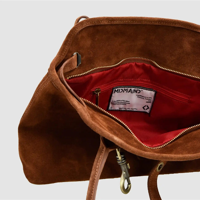 BOLD - Borsa a spalla in Pelle Suede - Cannella - MIDMAIND™ | BRAND