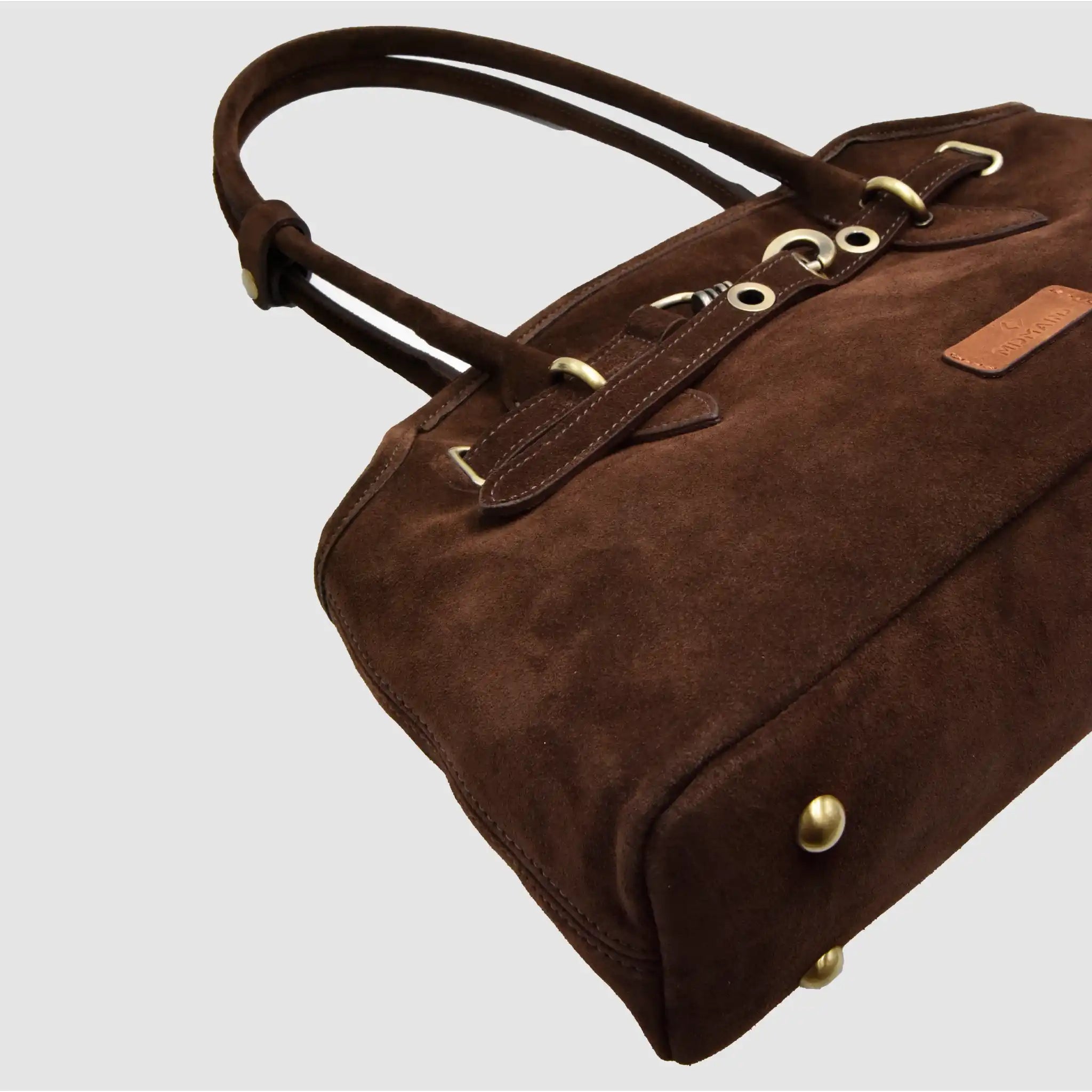BOLD - Borsa a spalla in Pelle Suede - Testa di Moro - MIDMAIND™ | BRAND