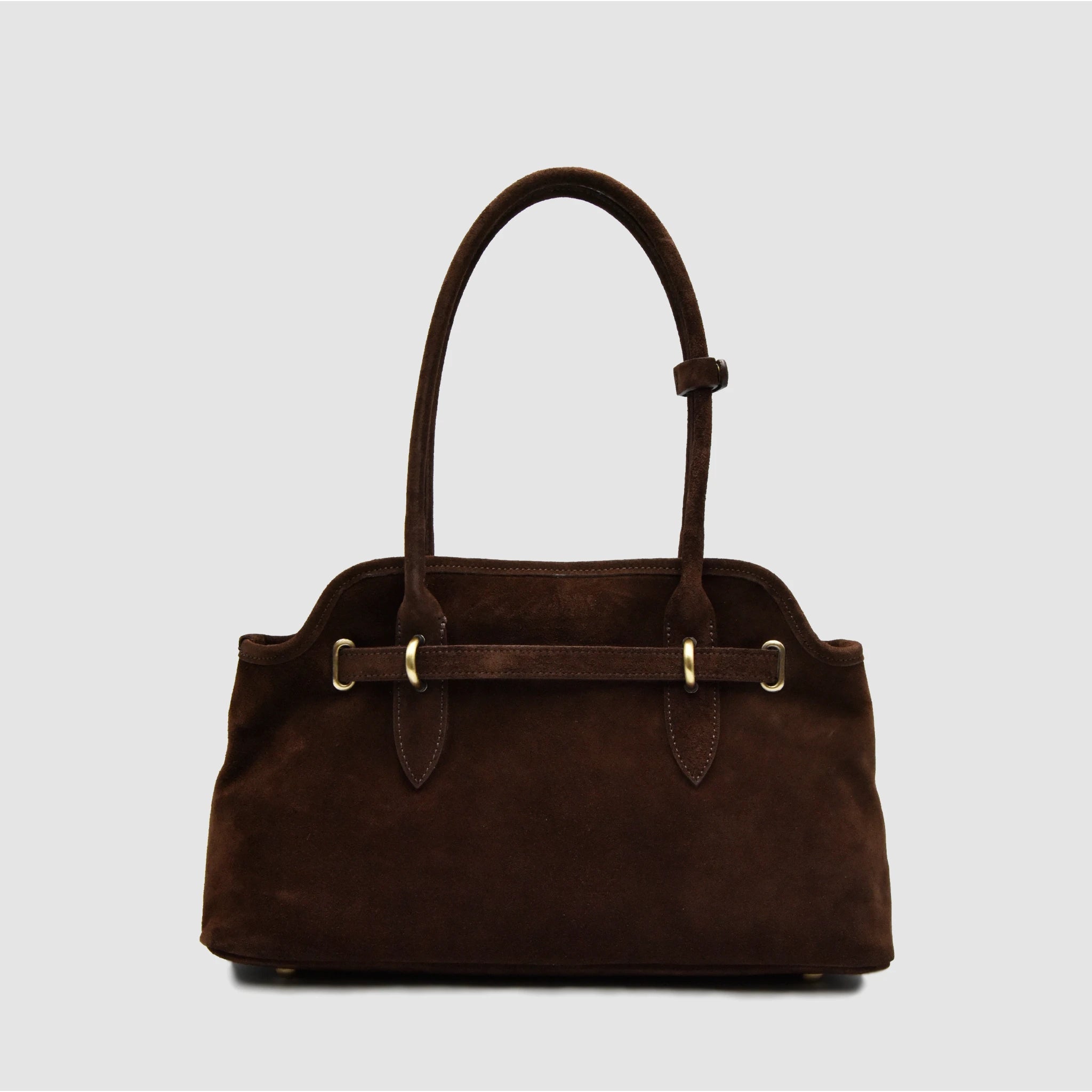 BOLD - Borsa a spalla in Pelle Suede - Testa di Moro - MIDMAIND™ | BRAND