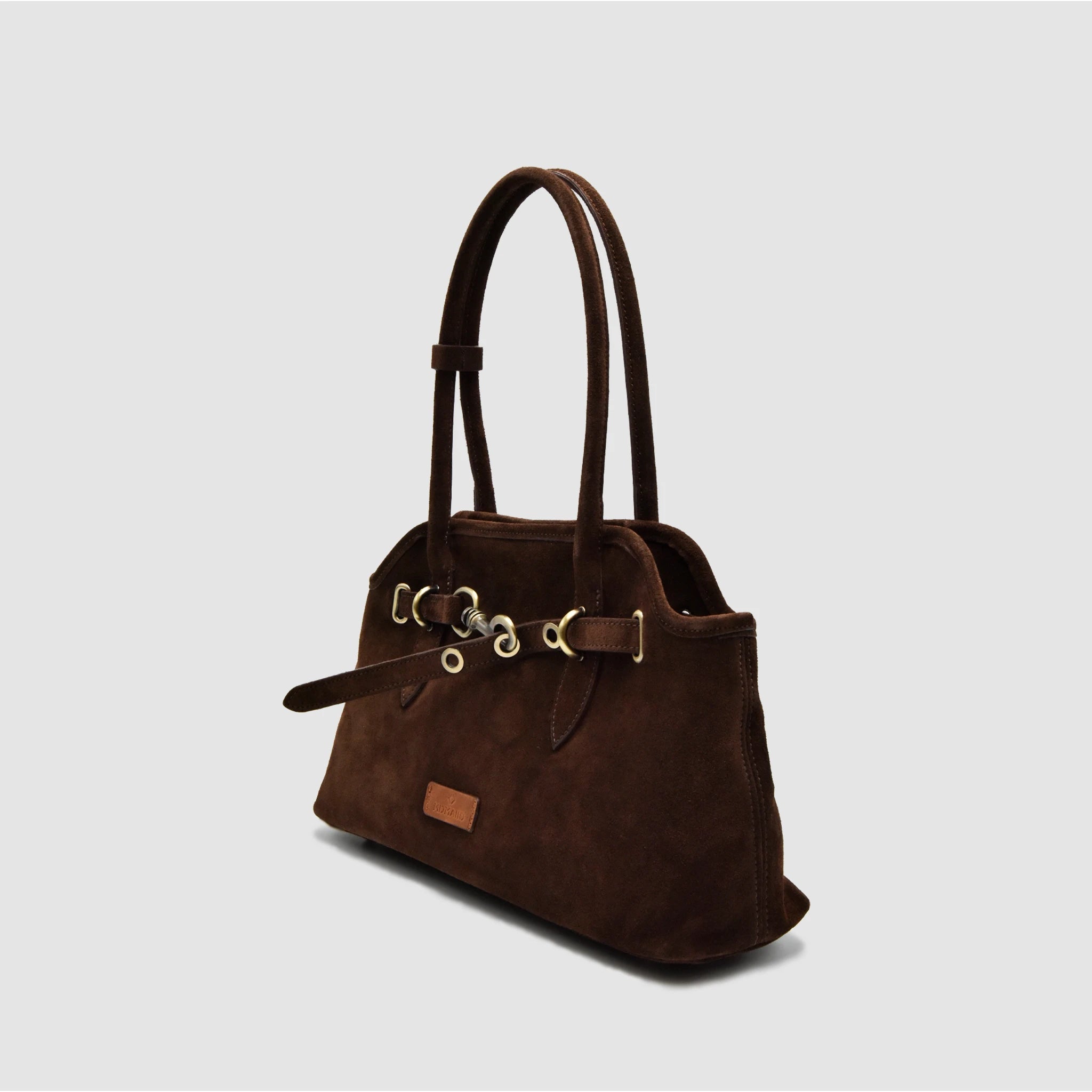 BOLD - Borsa a spalla in Pelle Suede - Testa di Moro - MIDMAIND™ | BRAND