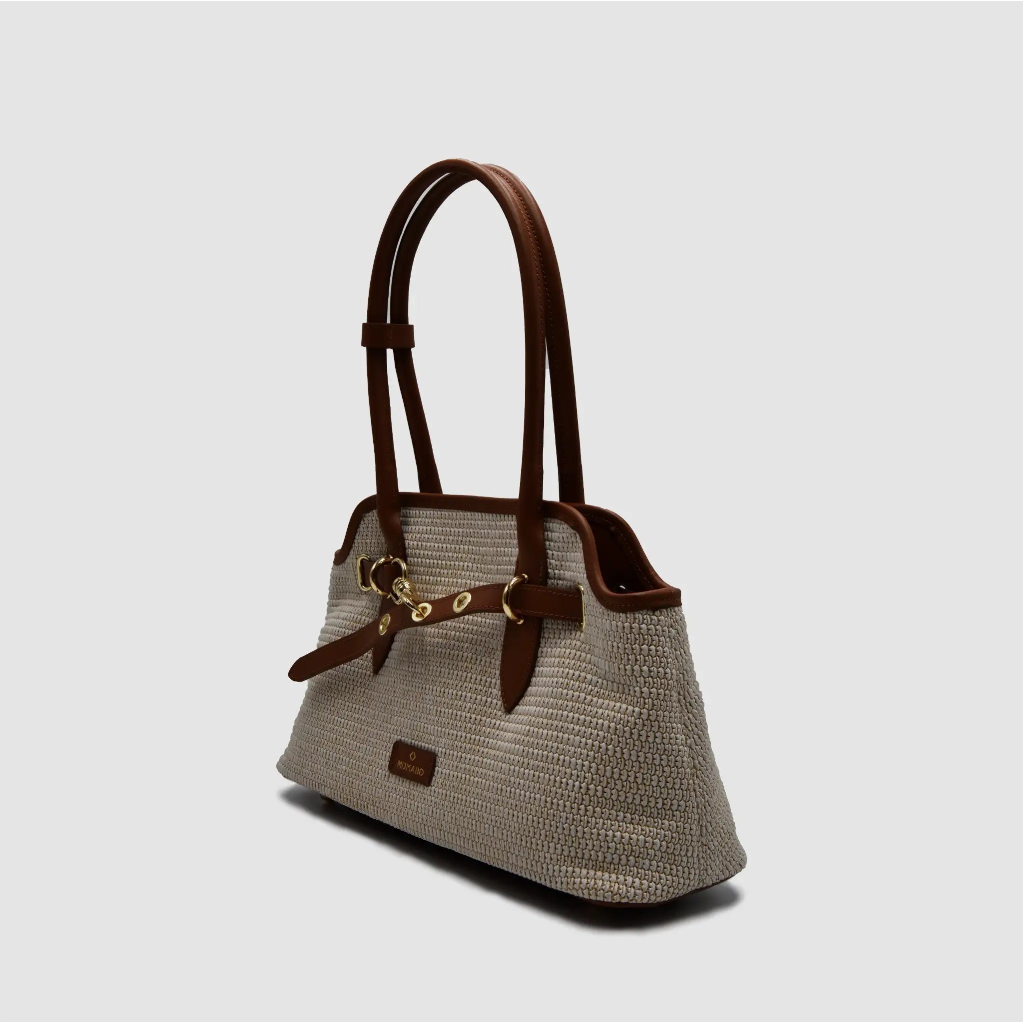BOLD - Borsa a spalla in Rafia & Pelle Liscia - MIDMAIND™ | BRAND