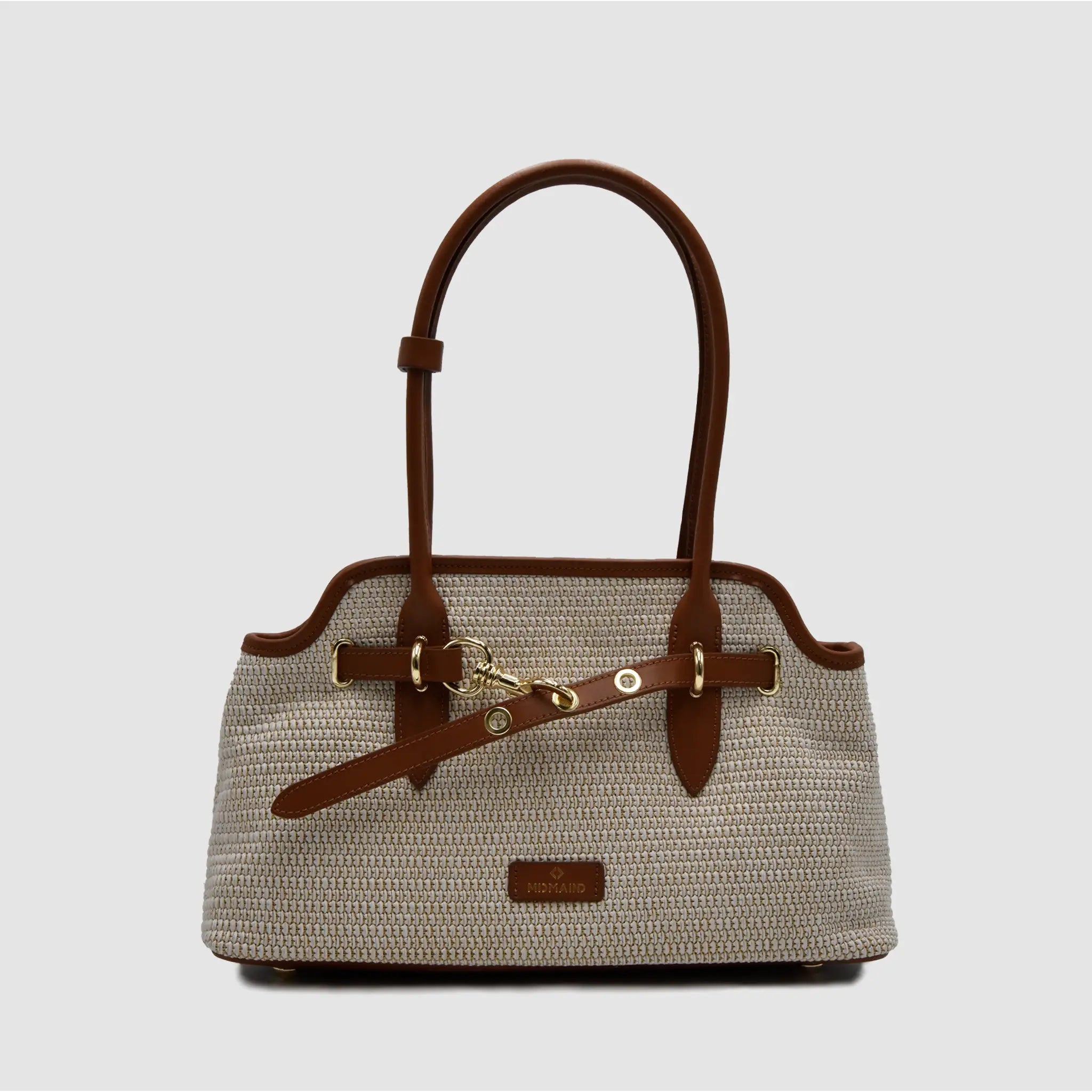 BOLD - Borsa a spalla in Rafia & Pelle Liscia - MIDMAIND™ | BRAND
