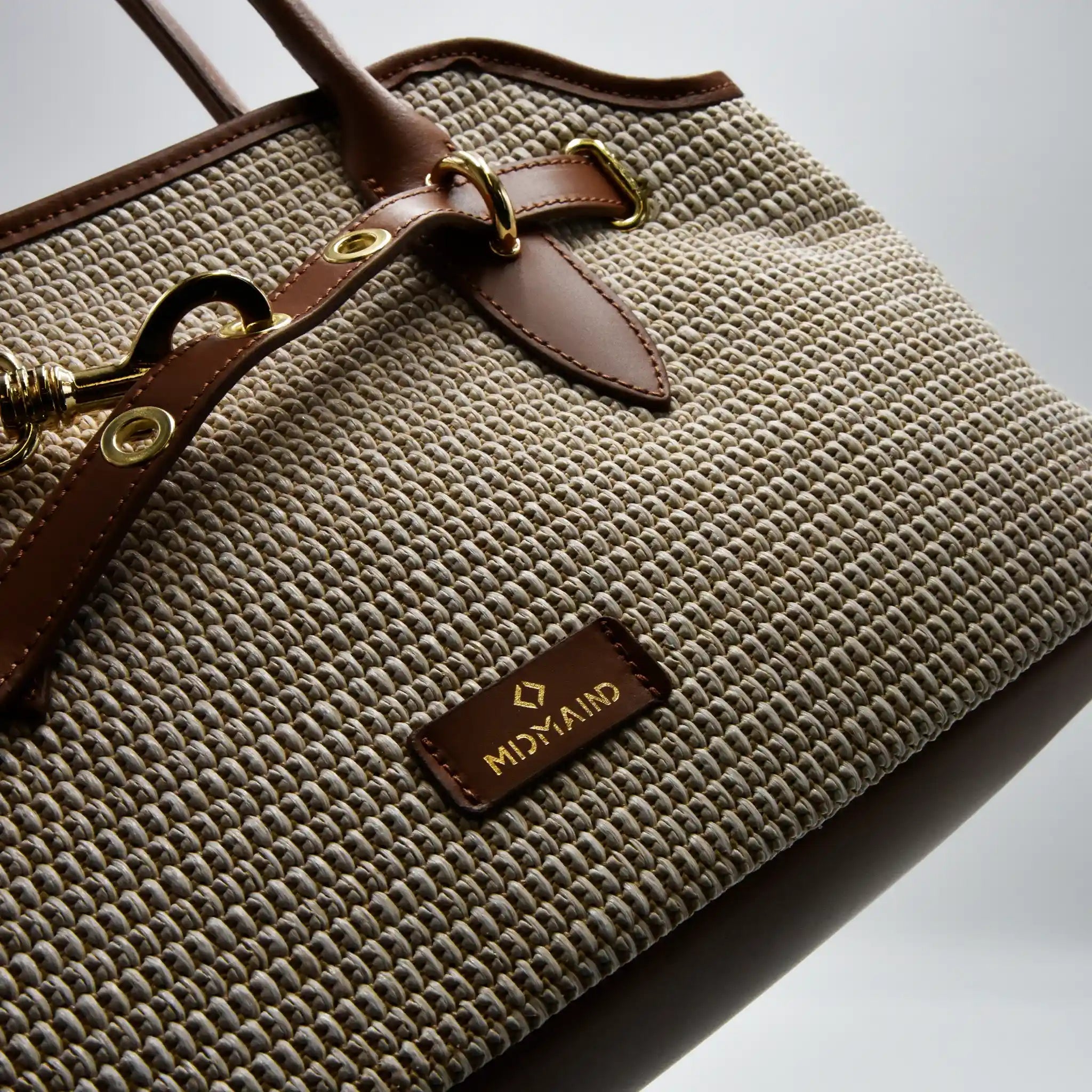 BOLD - Borsa a spalla in Rafia & Pelle Liscia - MIDMAIND™ | BRAND
