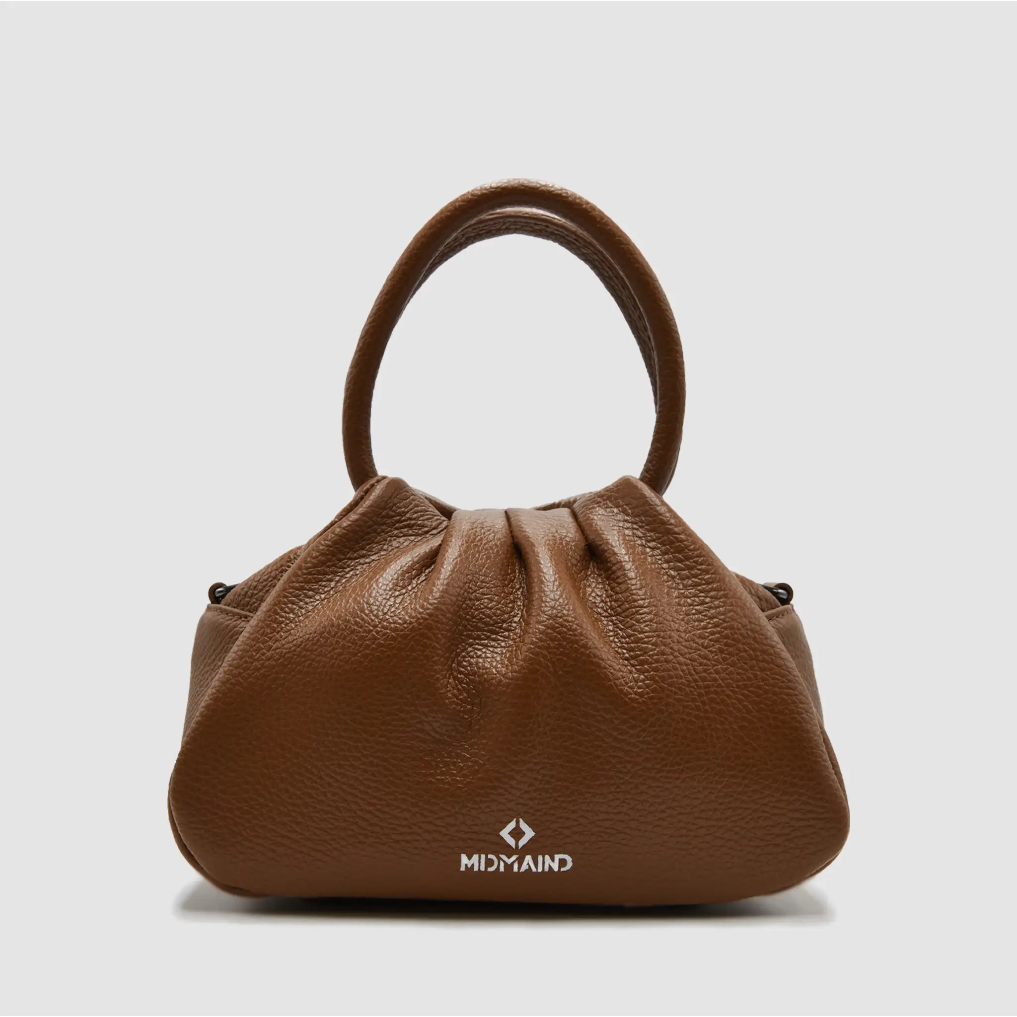 PETITE M - Borsa a mano in pelle martellata - MILK CHOCOLATE