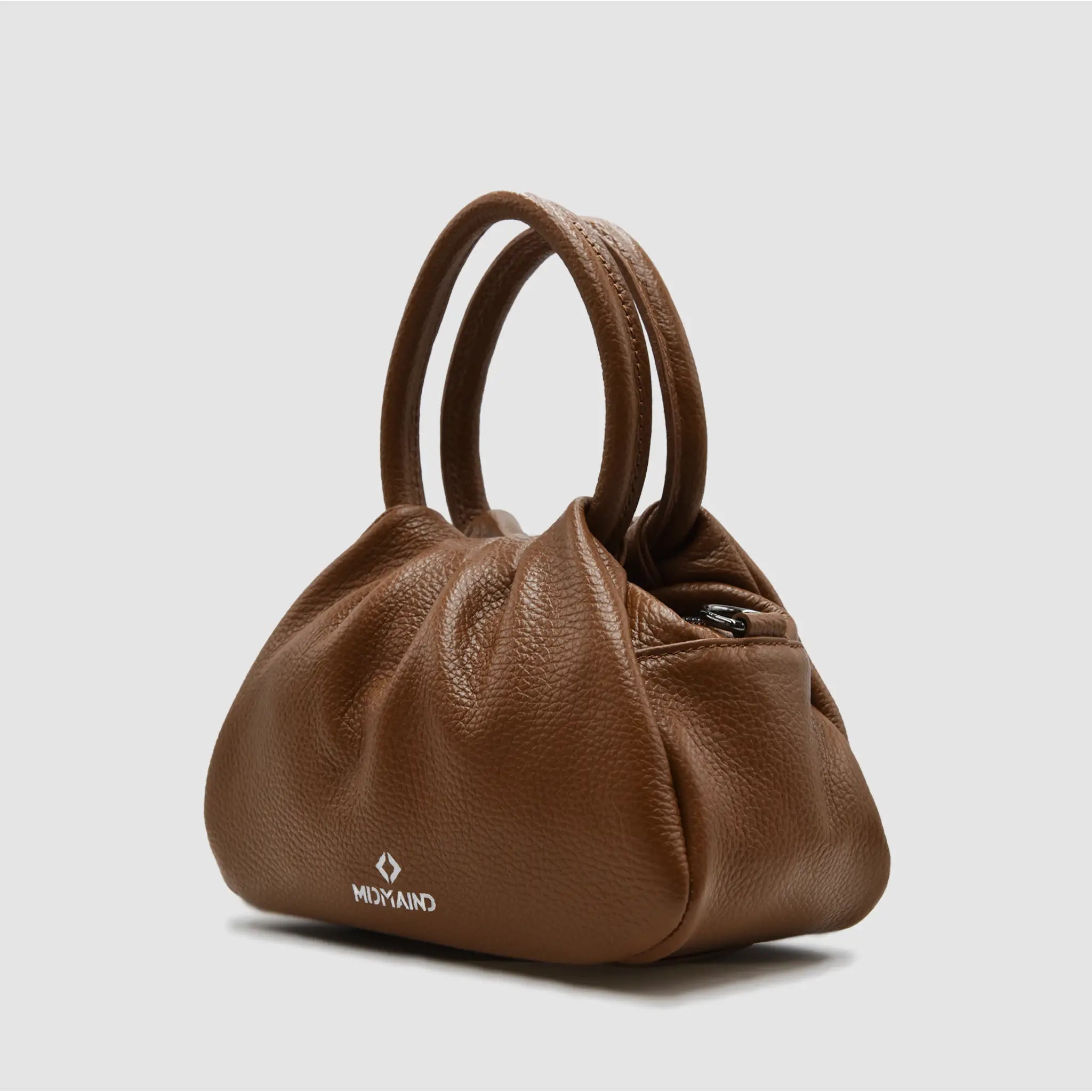 PETITE M - Borsa a mano in pelle martellata - MILK CHOCOLATE