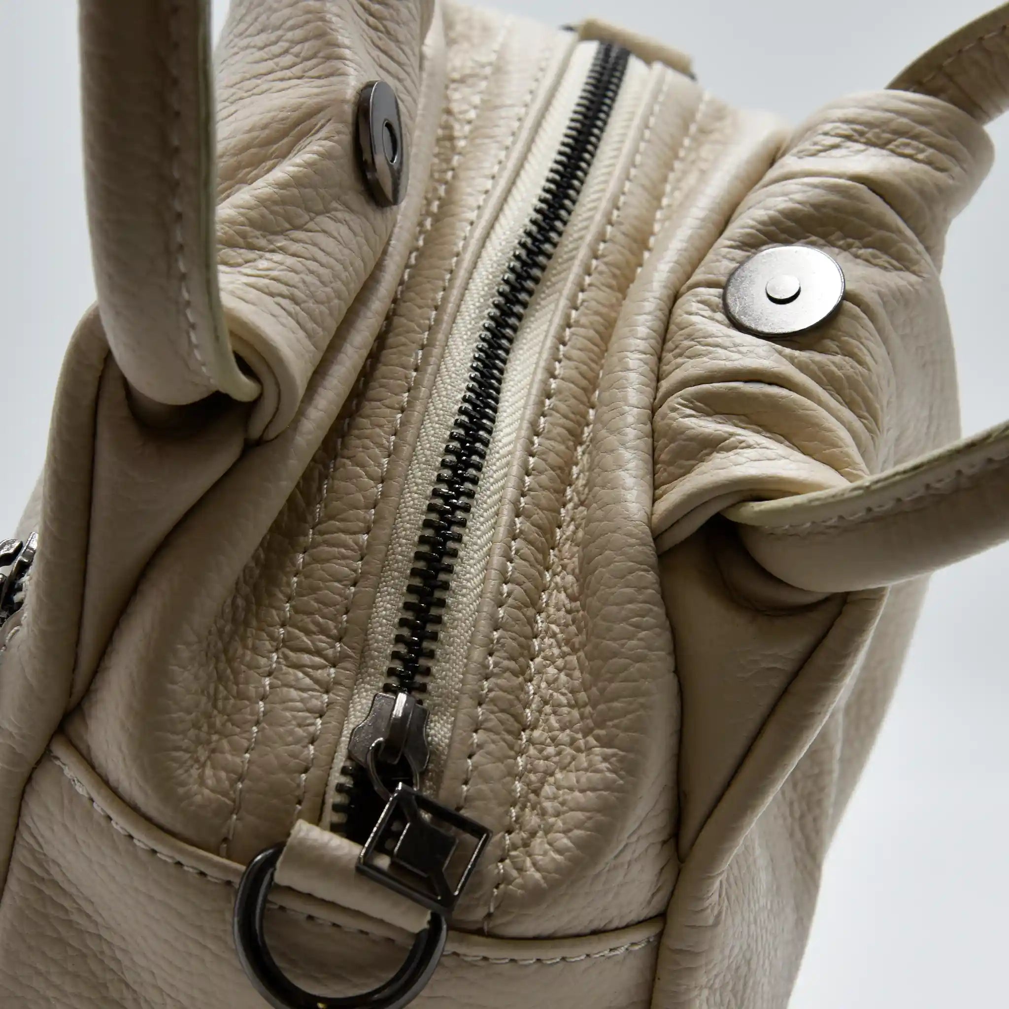 PETITE S - Borsa a mano in pelle - CREMA