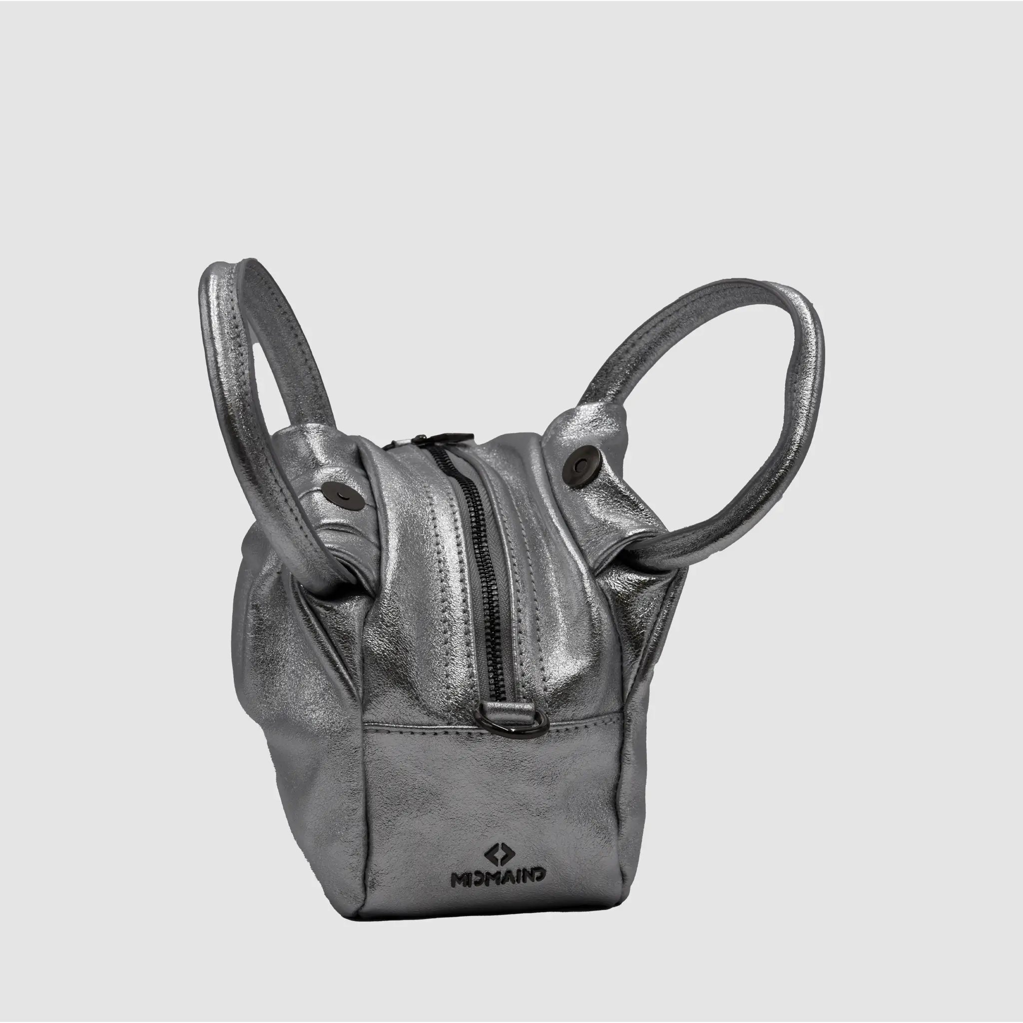 PETITE S - Borsa a mano in pelle martellata - SILVER