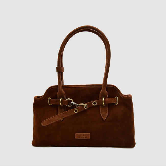 BOLD - Borsa a spalla in Pelle Suede - Cannella