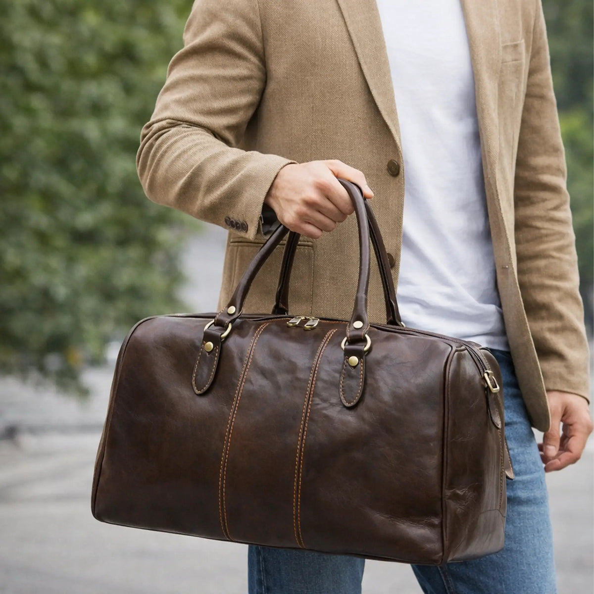 Borsone da Viaggio Medio in Vera Pelle Made in Italy | MONEY BAG M - MIDMAIND™ | BRAND