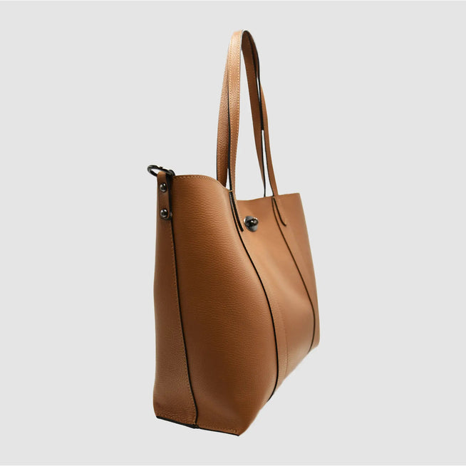 DOLLARO STRIPE - Shopper in pelle - CAMEL - MIDMAIND™ | BRAND