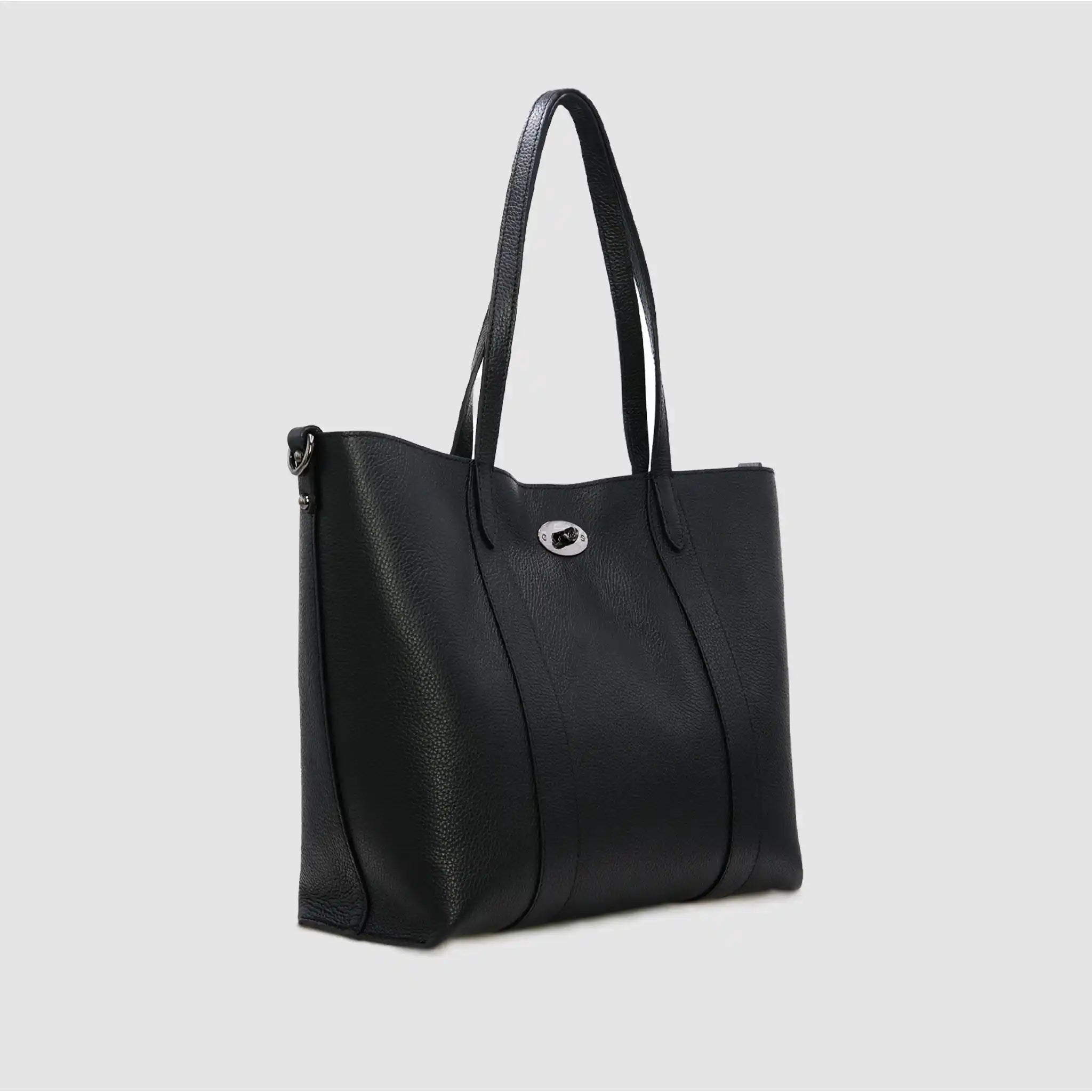 DOLLARO STRIPE - Shopper in pelle - NERO - MIDMAIND™ | BRAND