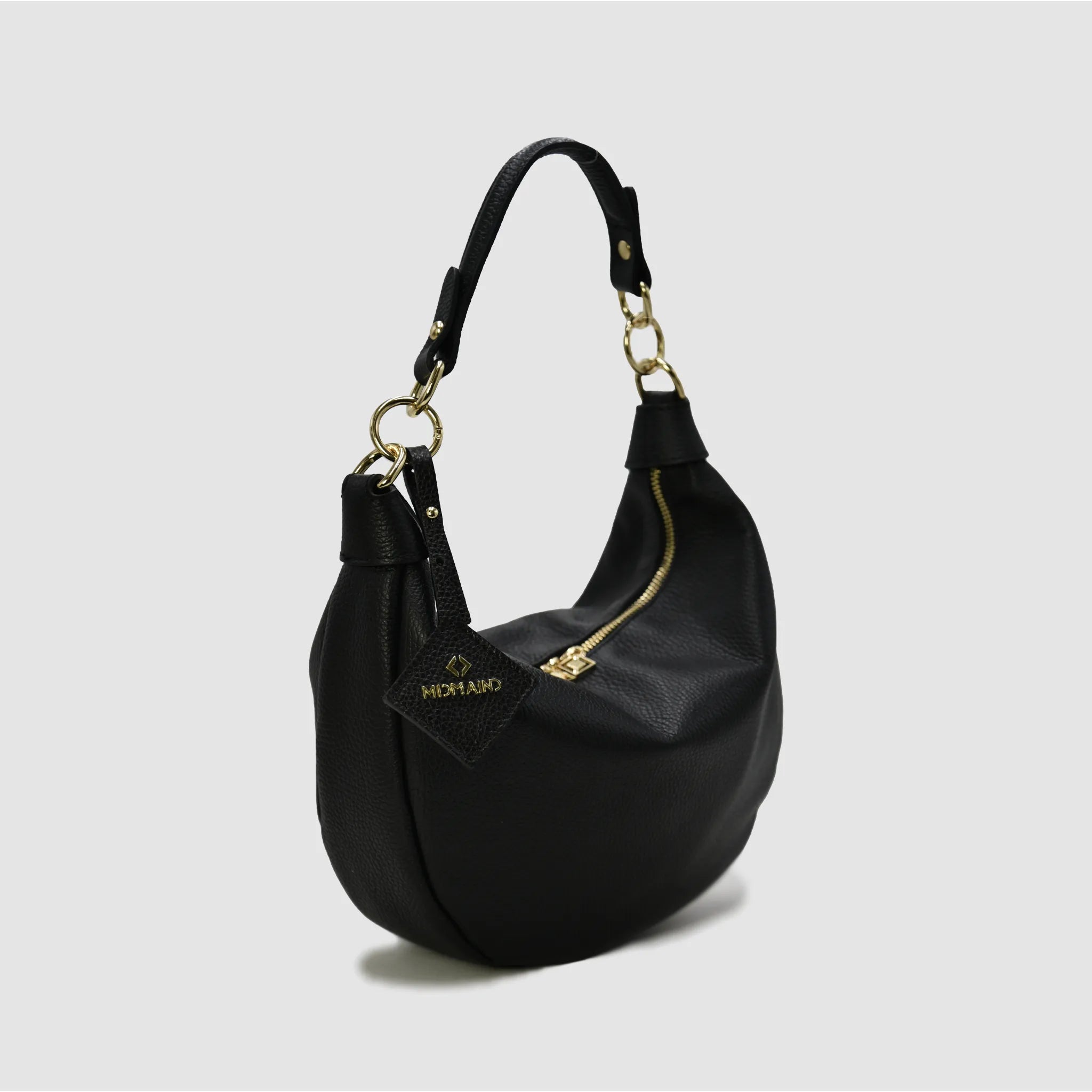 MIDMOON - Borsa a spalla hobo in pelle - NERO - MIDMAIND™ | BRAND