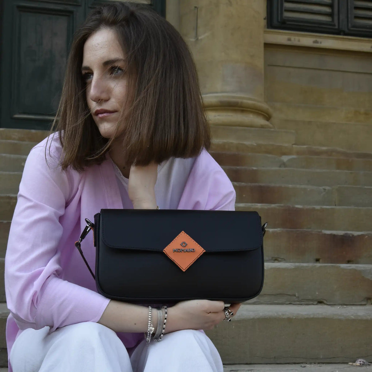 MIND - Borsa baguette in pelle - NERO - MIDMAIND™ | BRAND