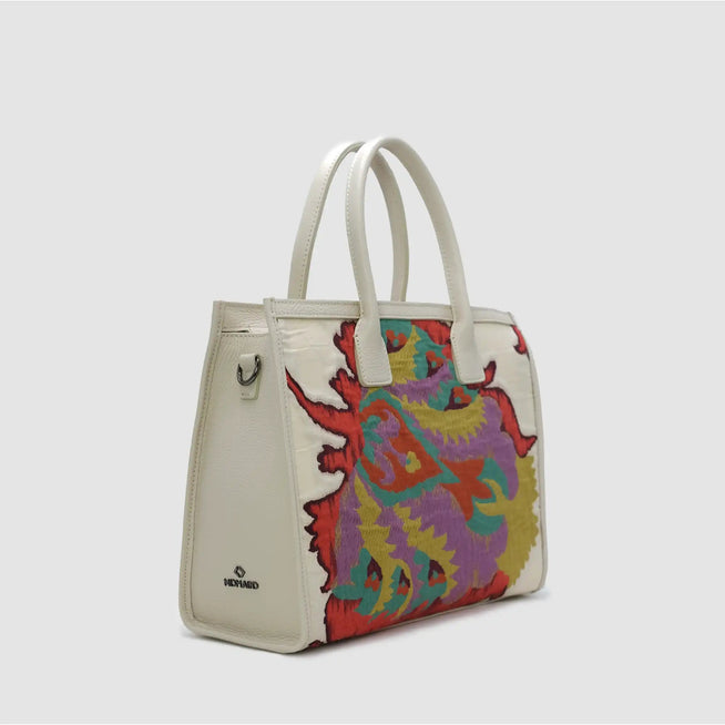 ORDER BLOOM - Borsa city Shopper in Pelle & Tessuto - Limited Edition - MIDMAIND™ | BRAND