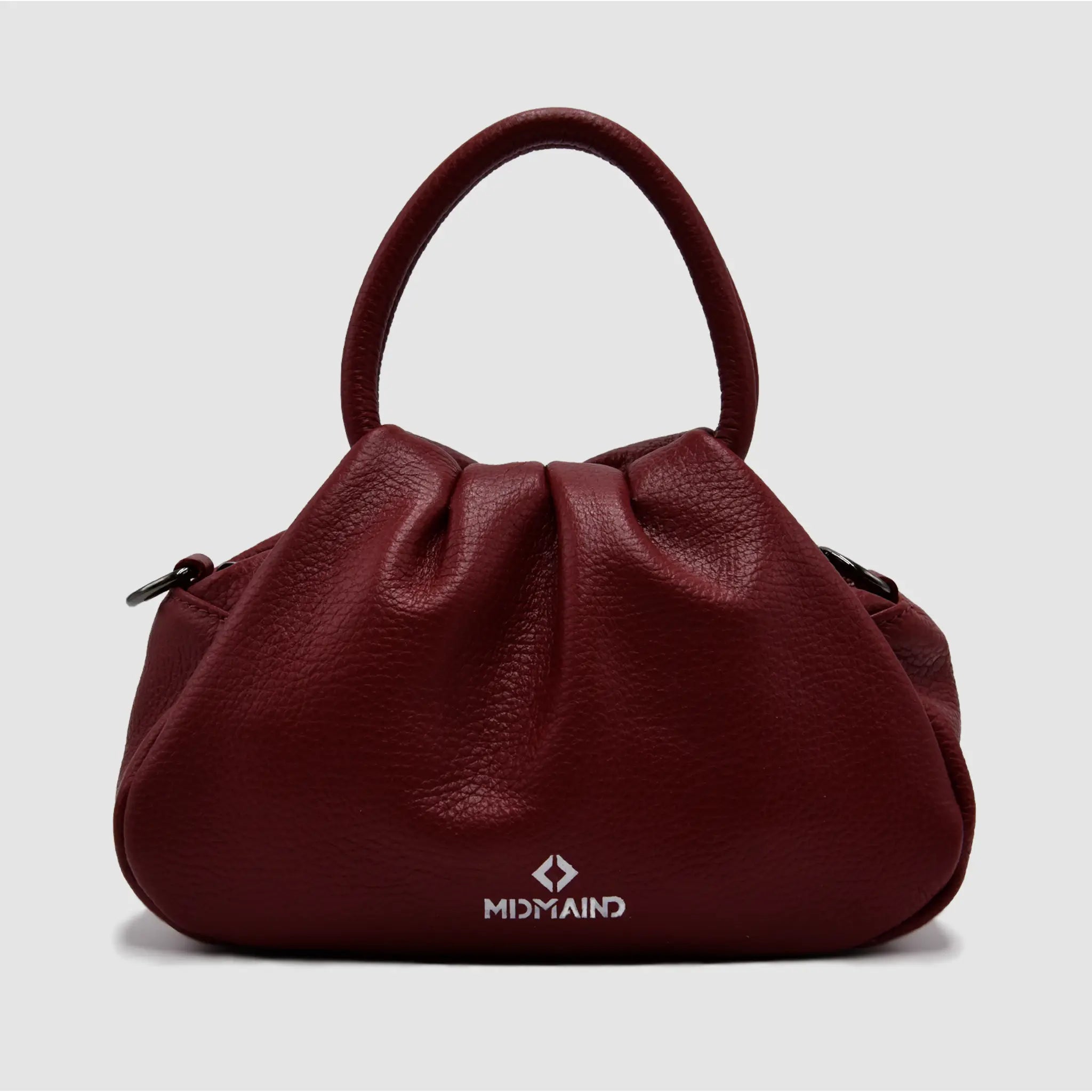 PETITE L - Borsa a mano in pelle martellata - BORDEAUX - MIDMAIND™ | BRAND