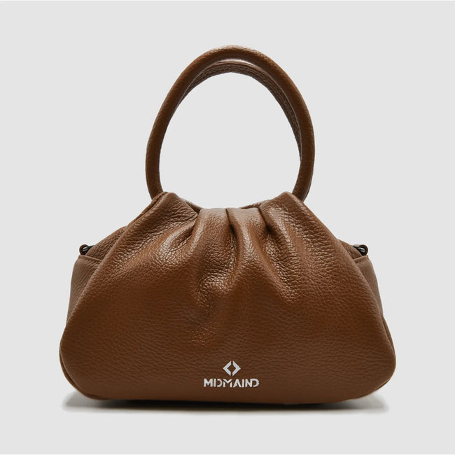 PETITE L - Borsa a mano in pelle martellata - MILK CHOCOLATE - MIDMAIND™ | BRAND