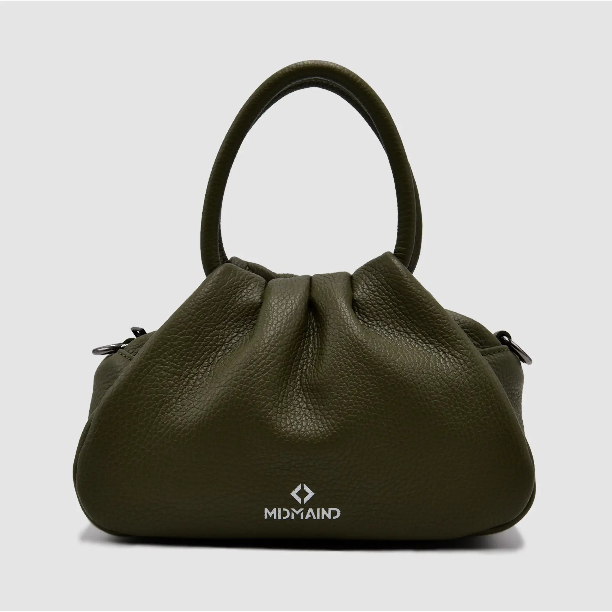 PETITE L - Borsa a mano in pelle martellata - VERDE MILITARE - MIDMAIND™ | BRAND