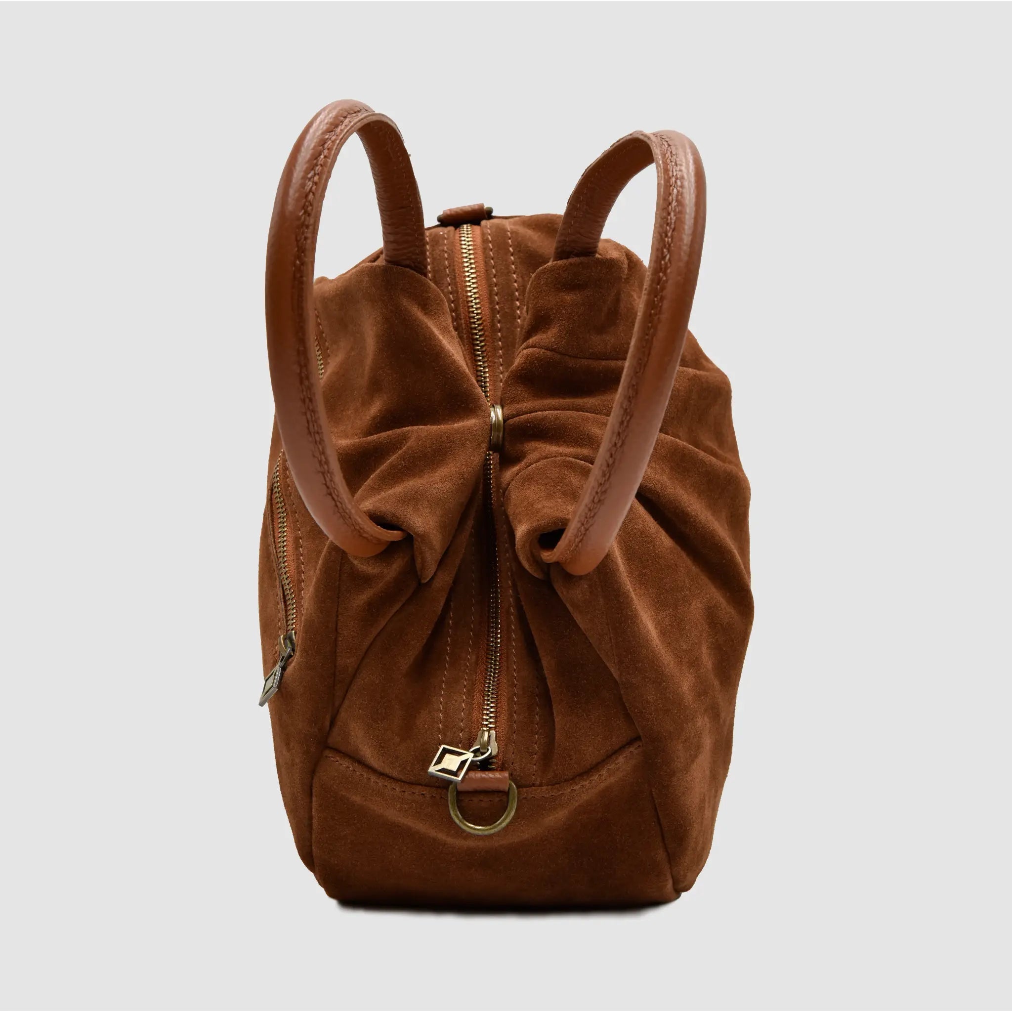 PETITE L - Borsa a mano in Pelle Suede - CANNELLA - MIDMAIND™ | BRAND