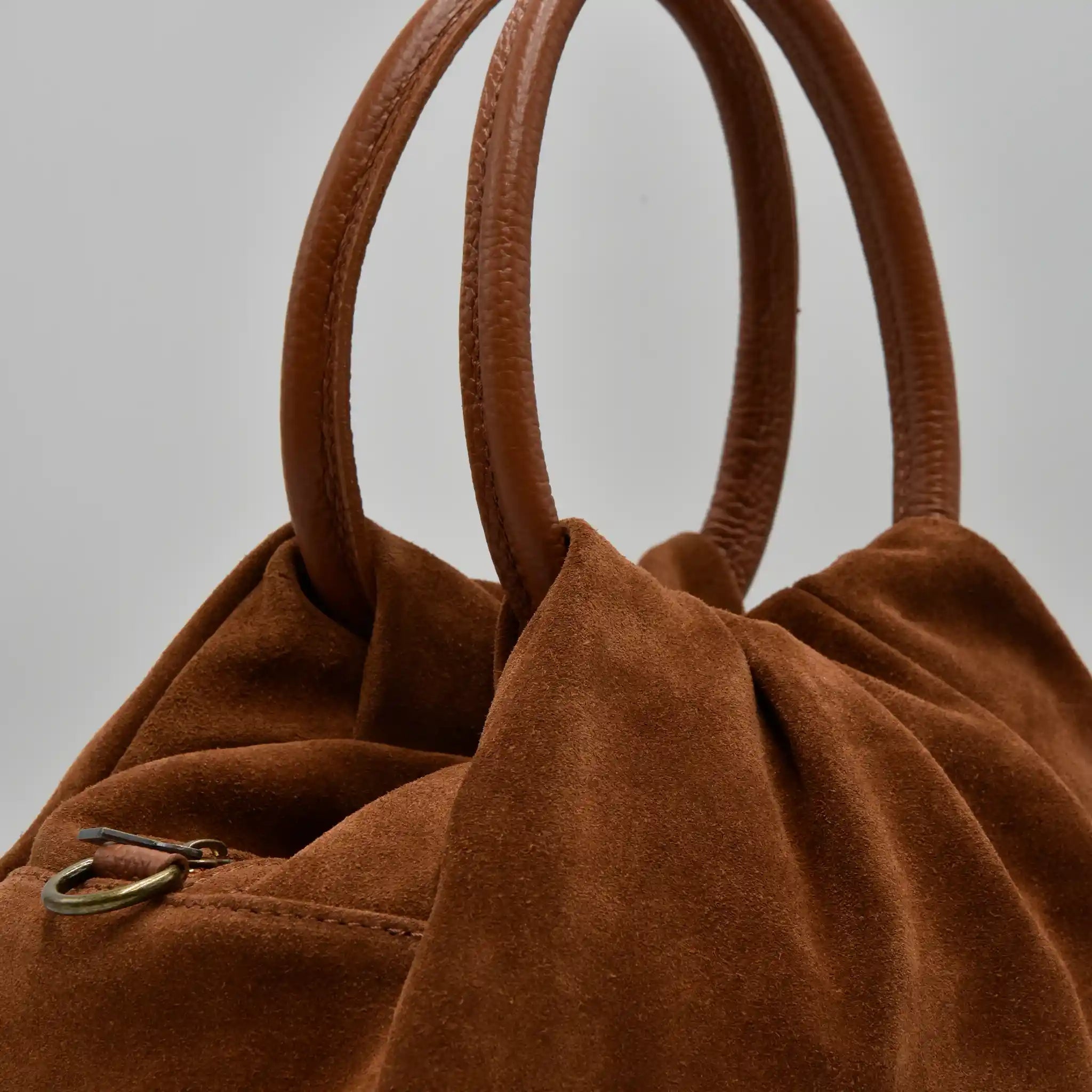 PETITE L - Borsa a mano in Pelle Suede - CANNELLA - MIDMAIND™ | BRAND