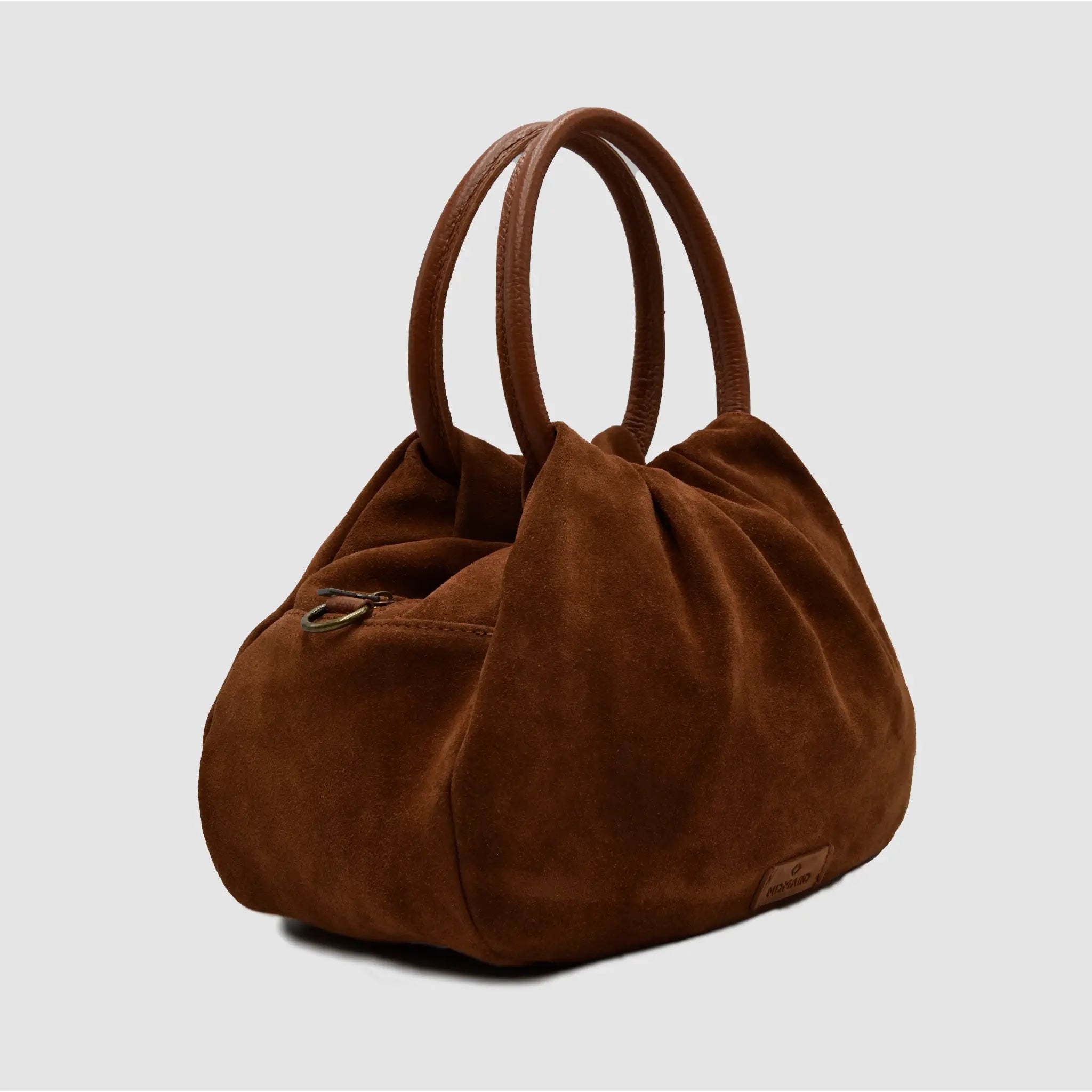 PETITE L - Borsa a mano in Pelle Suede - CANNELLA - MIDMAIND™ | BRAND