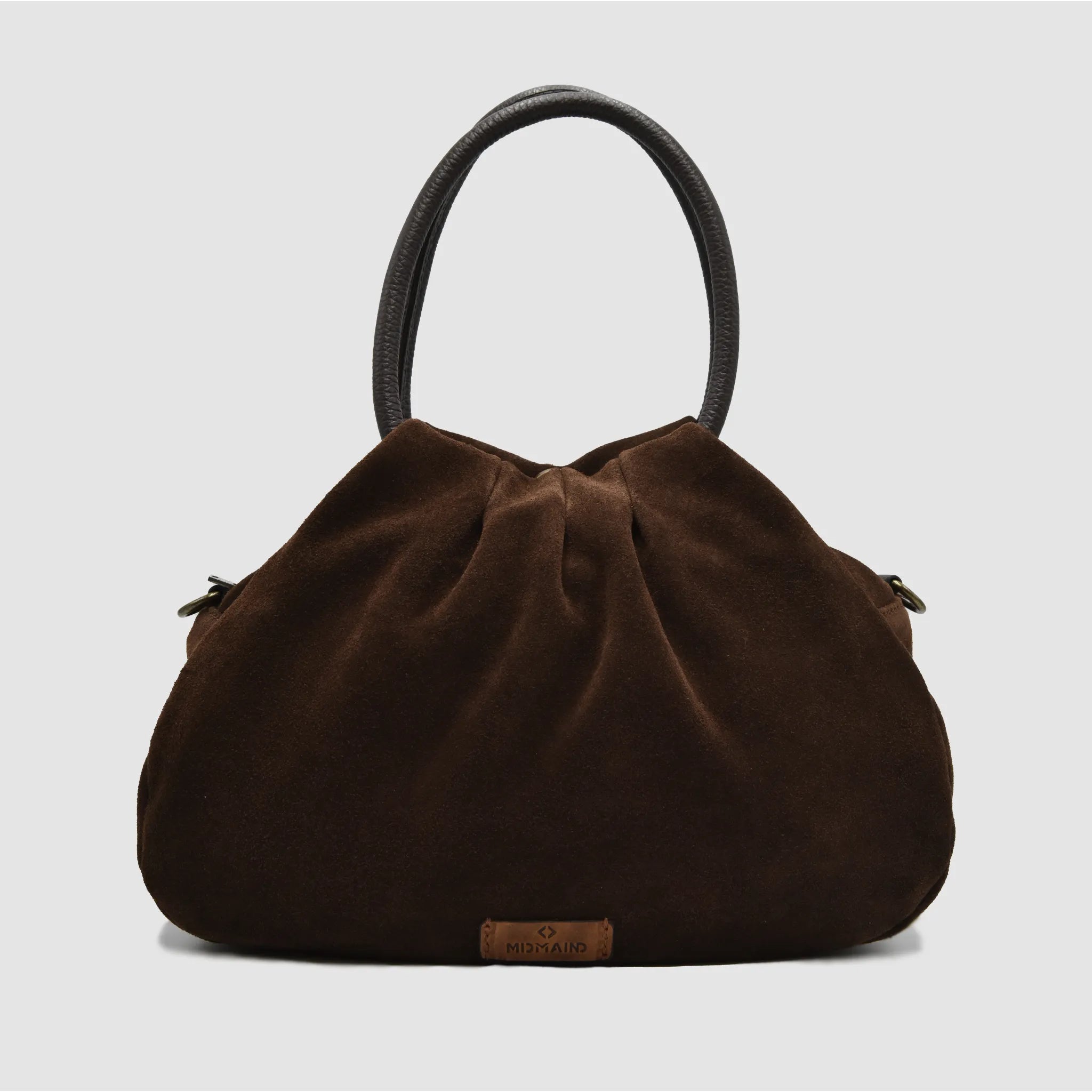 PETITE L - Borsa a mano in Pelle Suede - TESTA DI MORO - MIDMAIND™ | BRAND
