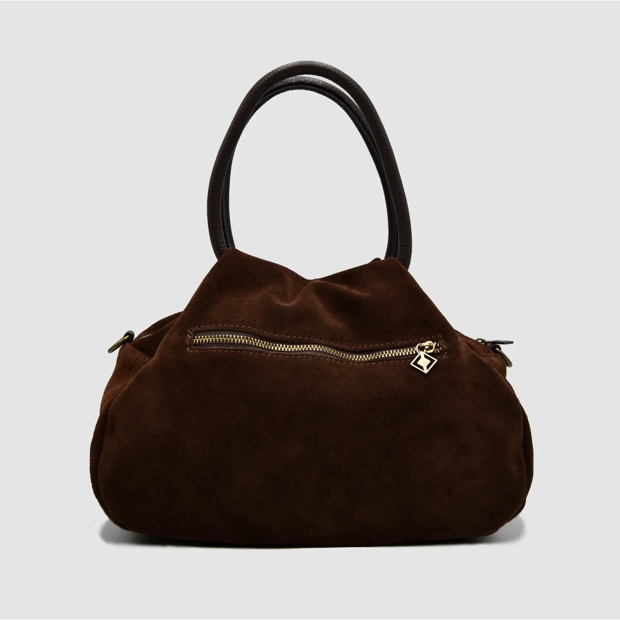 PETITE L - Borsa a mano in Pelle Suede - TESTA DI MORO - MIDMAIND™ | BRAND