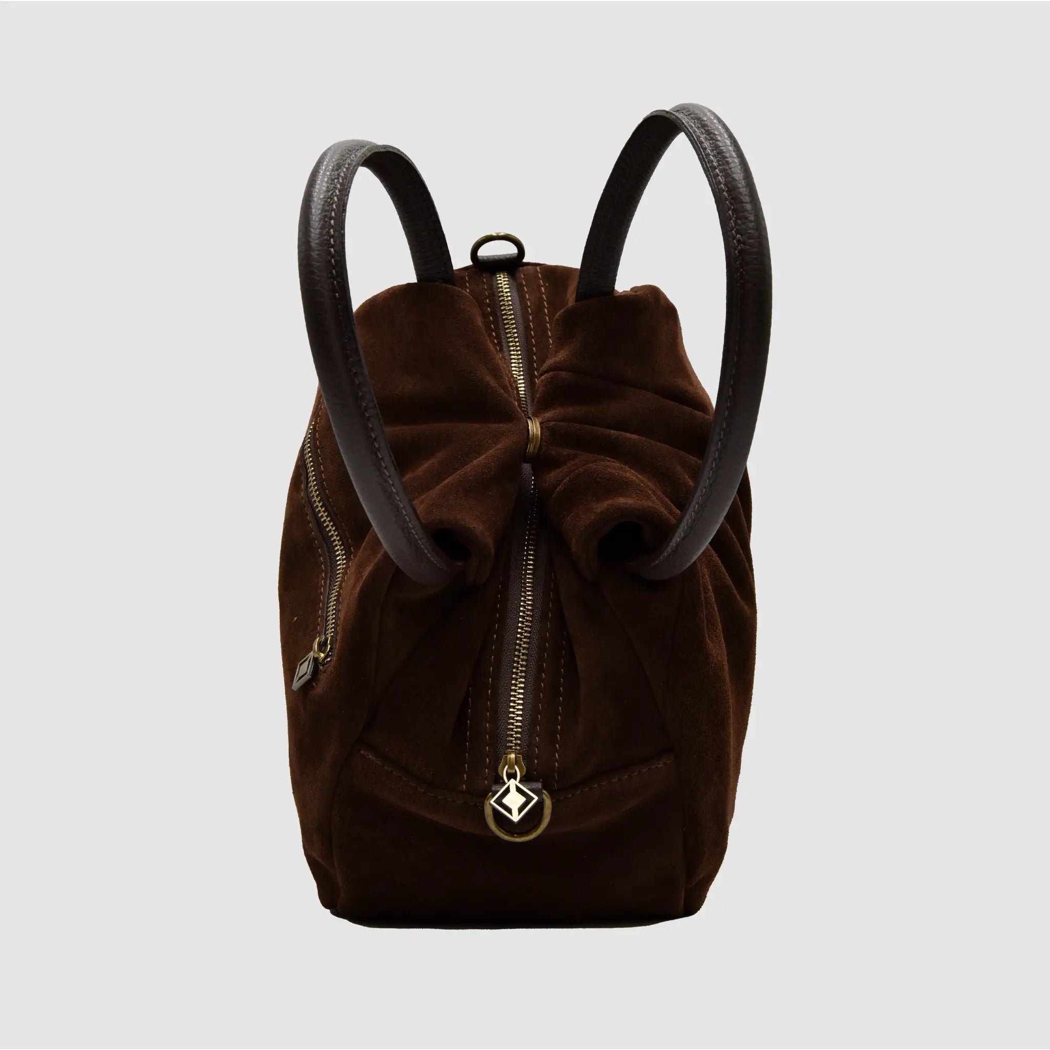 PETITE L - Borsa a mano in Pelle Suede - TESTA DI MORO - MIDMAIND™ | BRAND