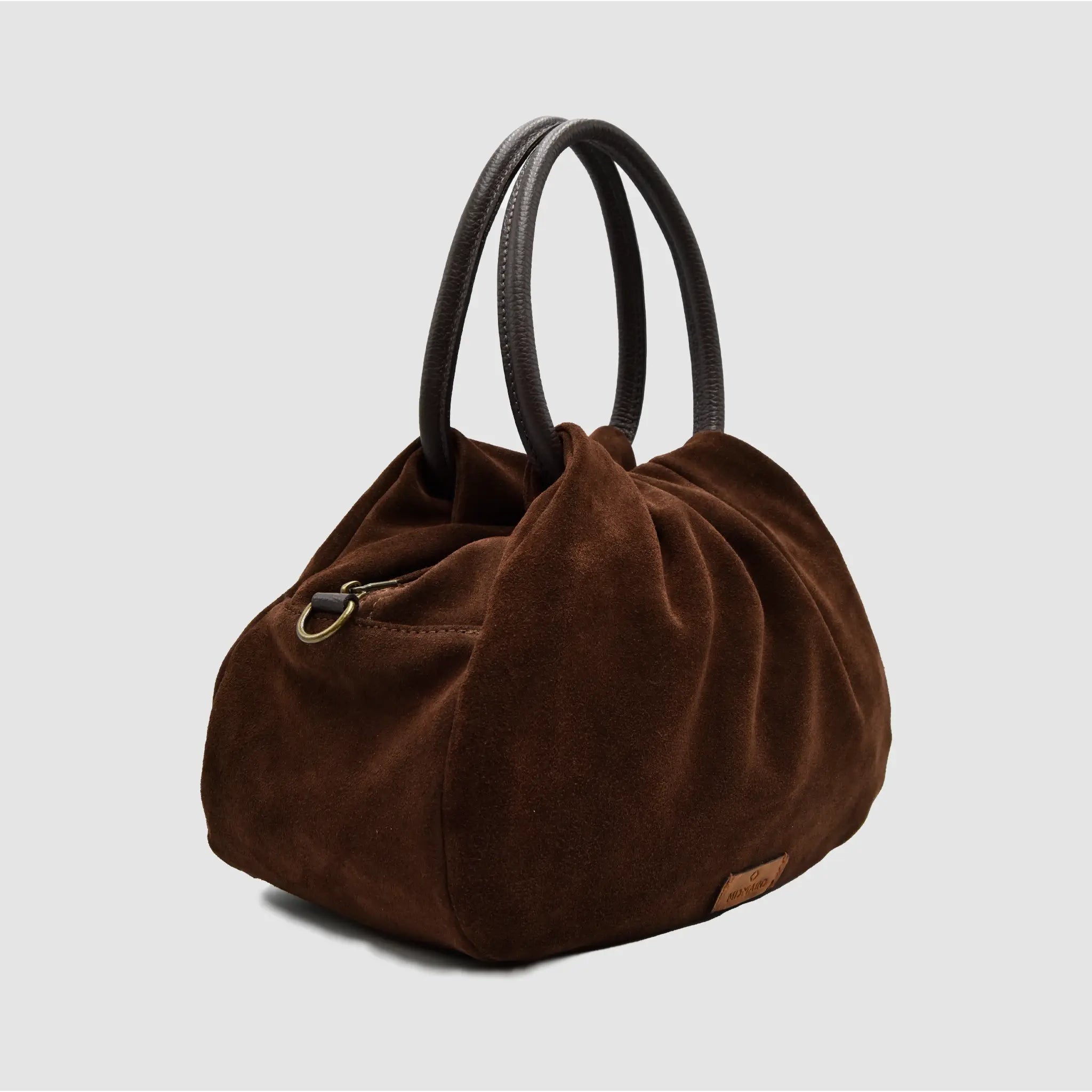 PETITE L - Borsa a mano in Pelle Suede - TESTA DI MORO - MIDMAIND™ | BRAND