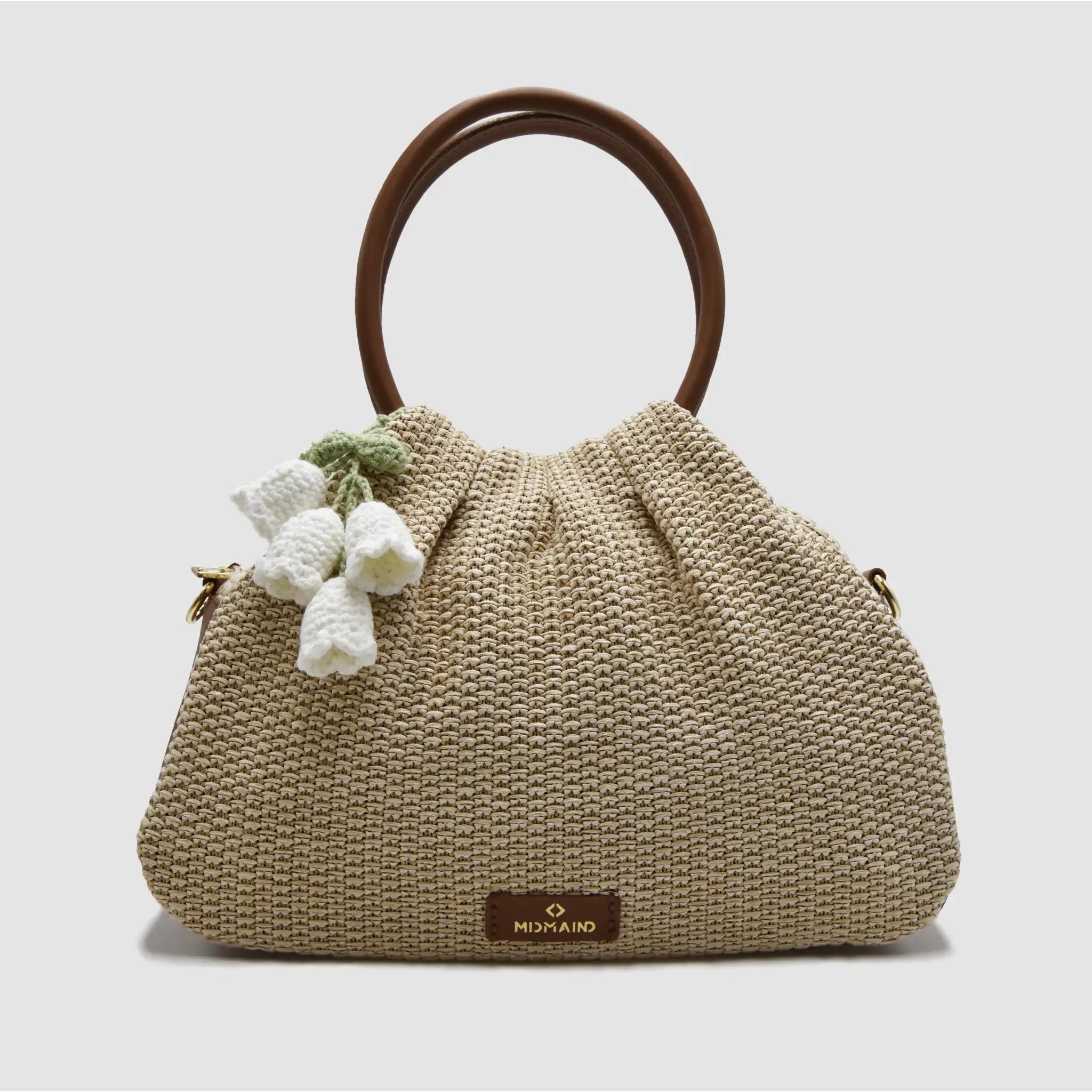 PETITE L - Borsa a mano in Rafia & Pelle Liscia - MIDMAIND™ | BRAND