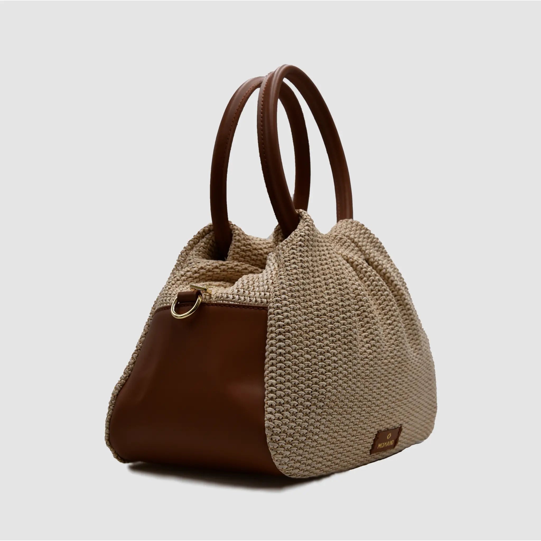 PETITE L - Borsa a mano in Rafia & Pelle Liscia - MIDMAIND™ | BRAND