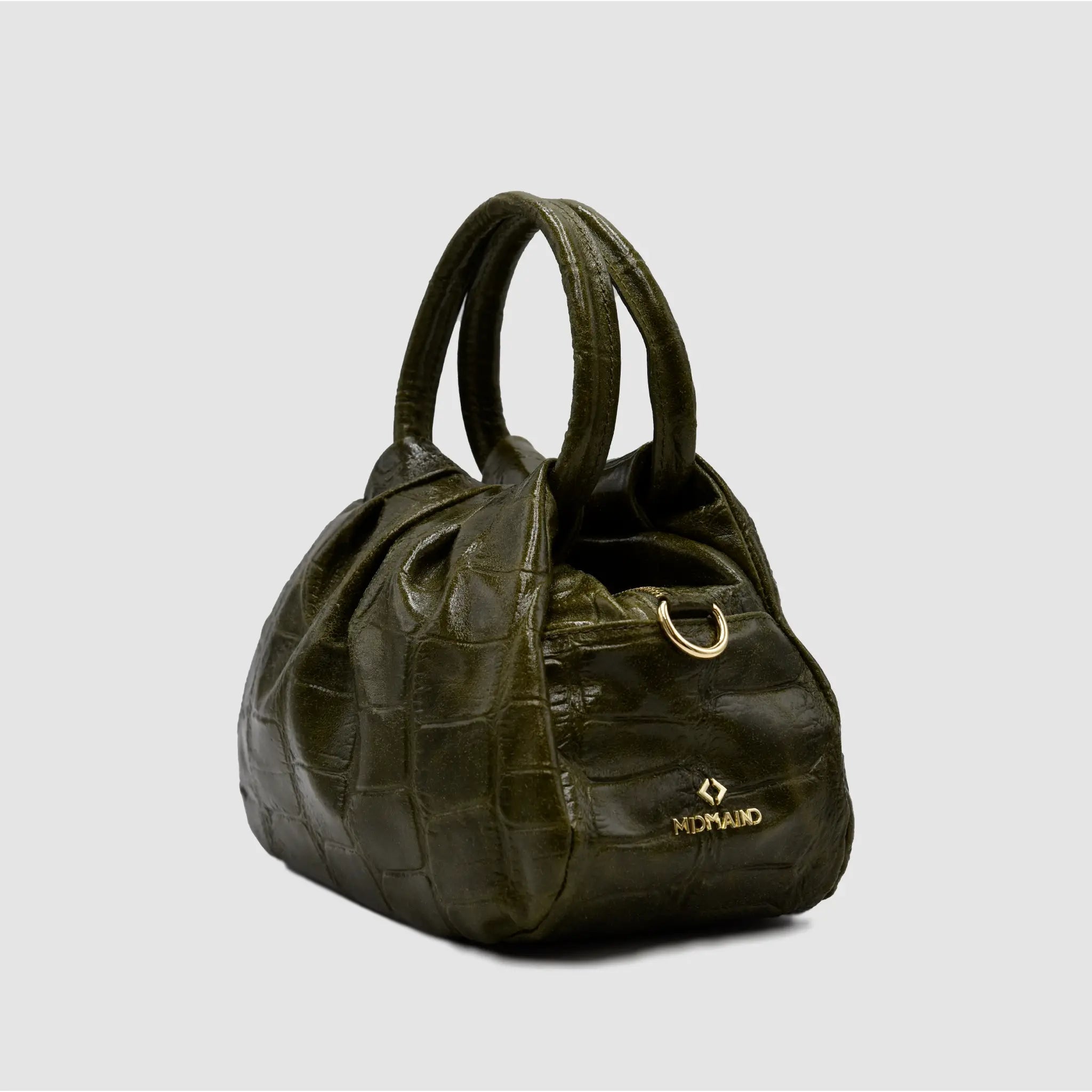 PETITE M - Borsa a mano in Pelle Cocco - VERDE BOTTIGLIA - MIDMAIND™ | BRAND
