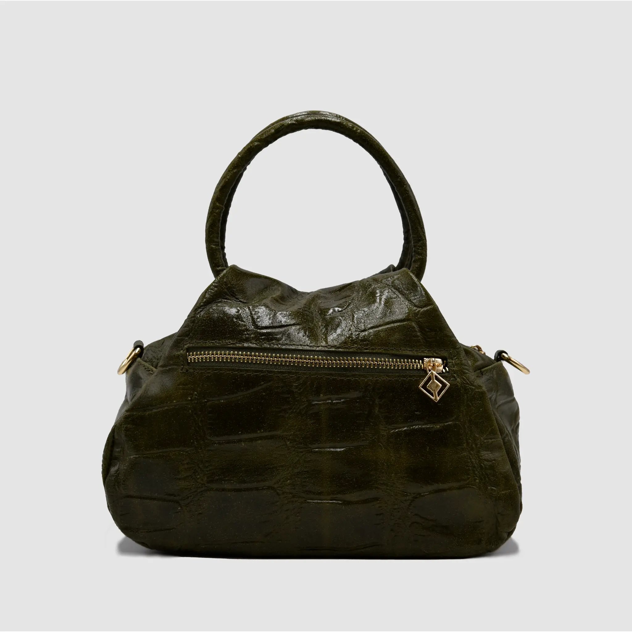 PETITE M - Borsa a mano in Pelle Cocco - VERDE BOTTIGLIA - MIDMAIND™ | BRAND