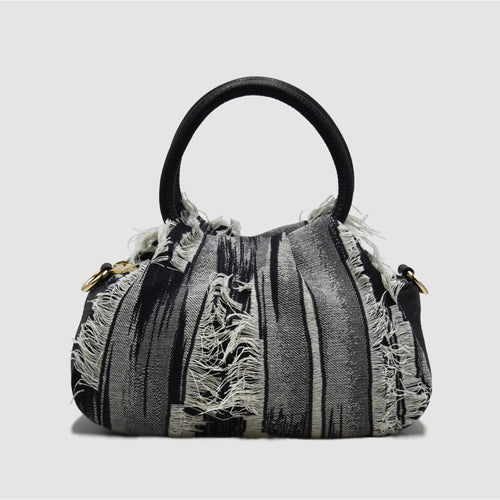 PETITE M - Borsa a mano in Pelle & Jeans - RIPPED - MIDMAIND™ | BRAND