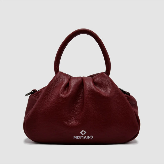 PETITE M - Borsa a mano in pelle martellata - BORDEAUX - MIDMAIND™ | BRAND