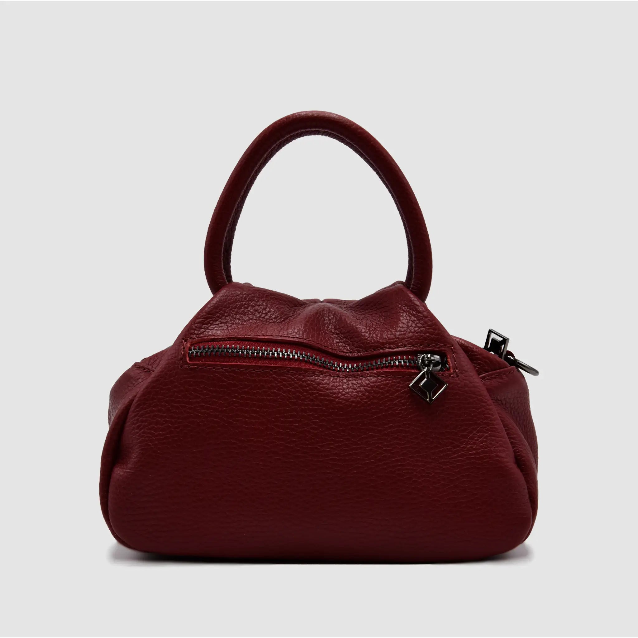 PETITE M - Borsa a mano in pelle martellata - BORDEAUX - MIDMAIND™ | BRAND