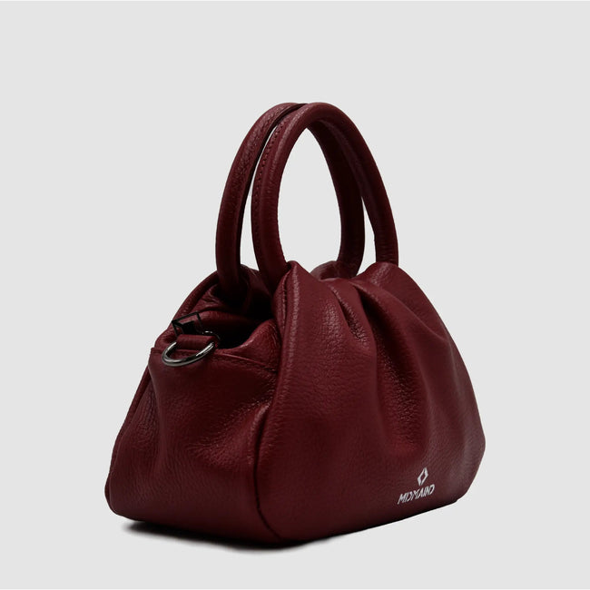 PETITE M - Borsa a mano in pelle martellata - BORDEAUX - MIDMAIND™ | BRAND