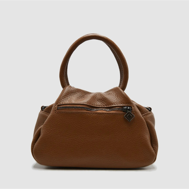 PETITE M - Borsa a mano in pelle martellata - MILK CHOCOLATE - MIDMAIND™ | BRAND