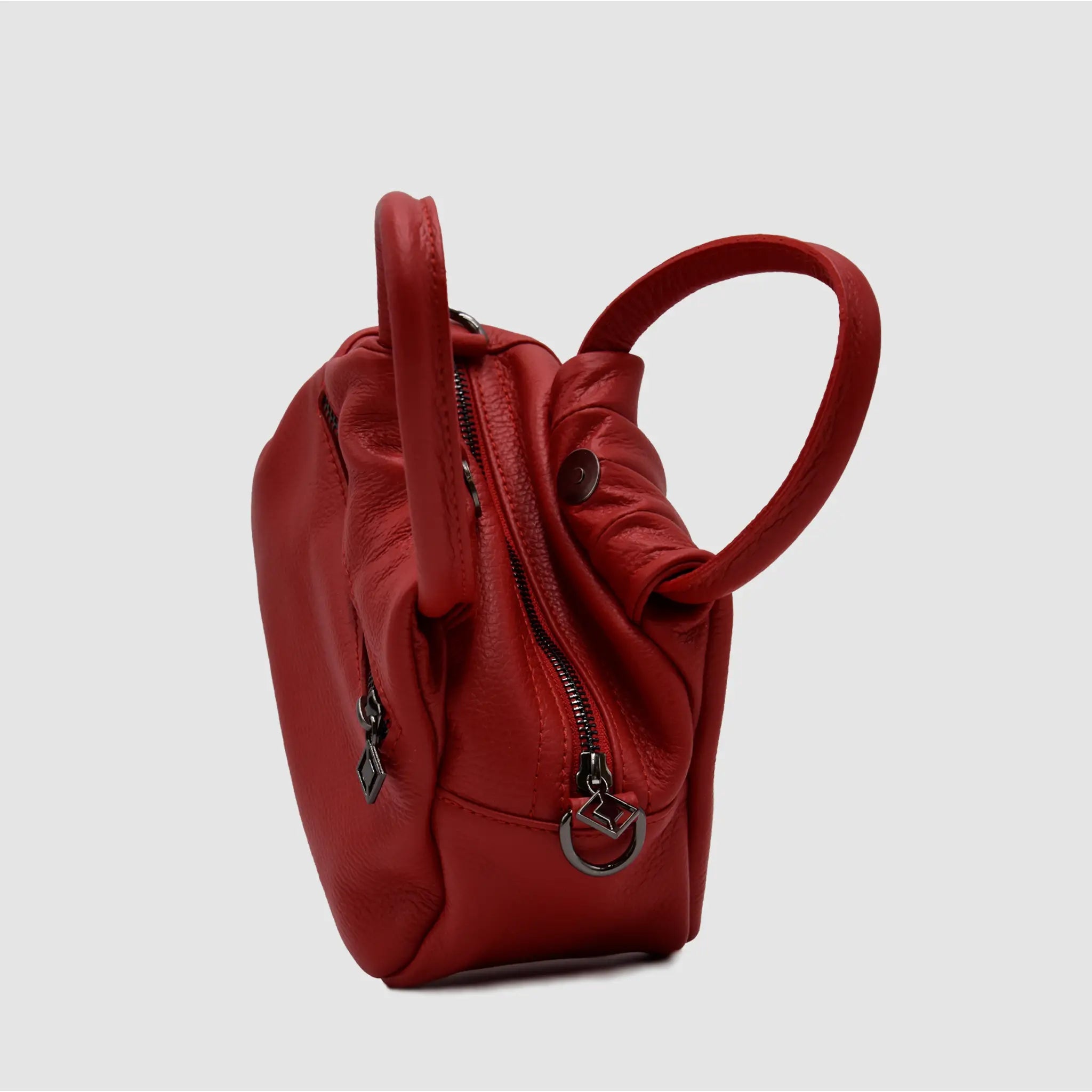 PETITE M - Borsa a mano in pelle martellata - ROSSO - MIDMAIND™ | BRAND