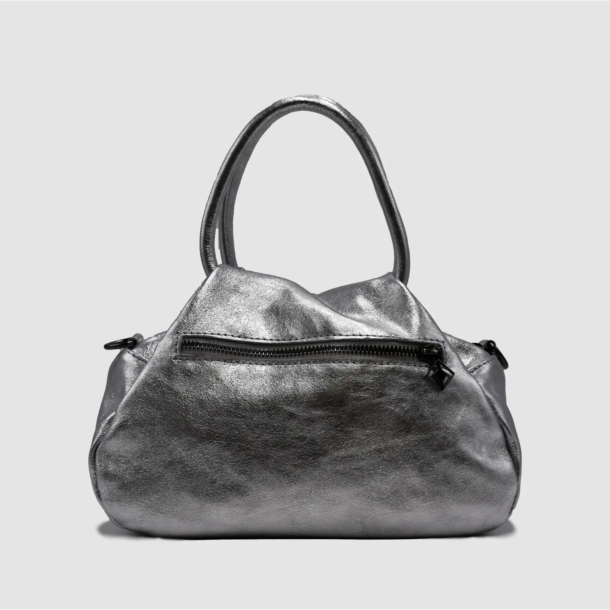 PETITE M - Borsa a mano in pelle martellata - SILVER - MIDMAIND™ | BRAND